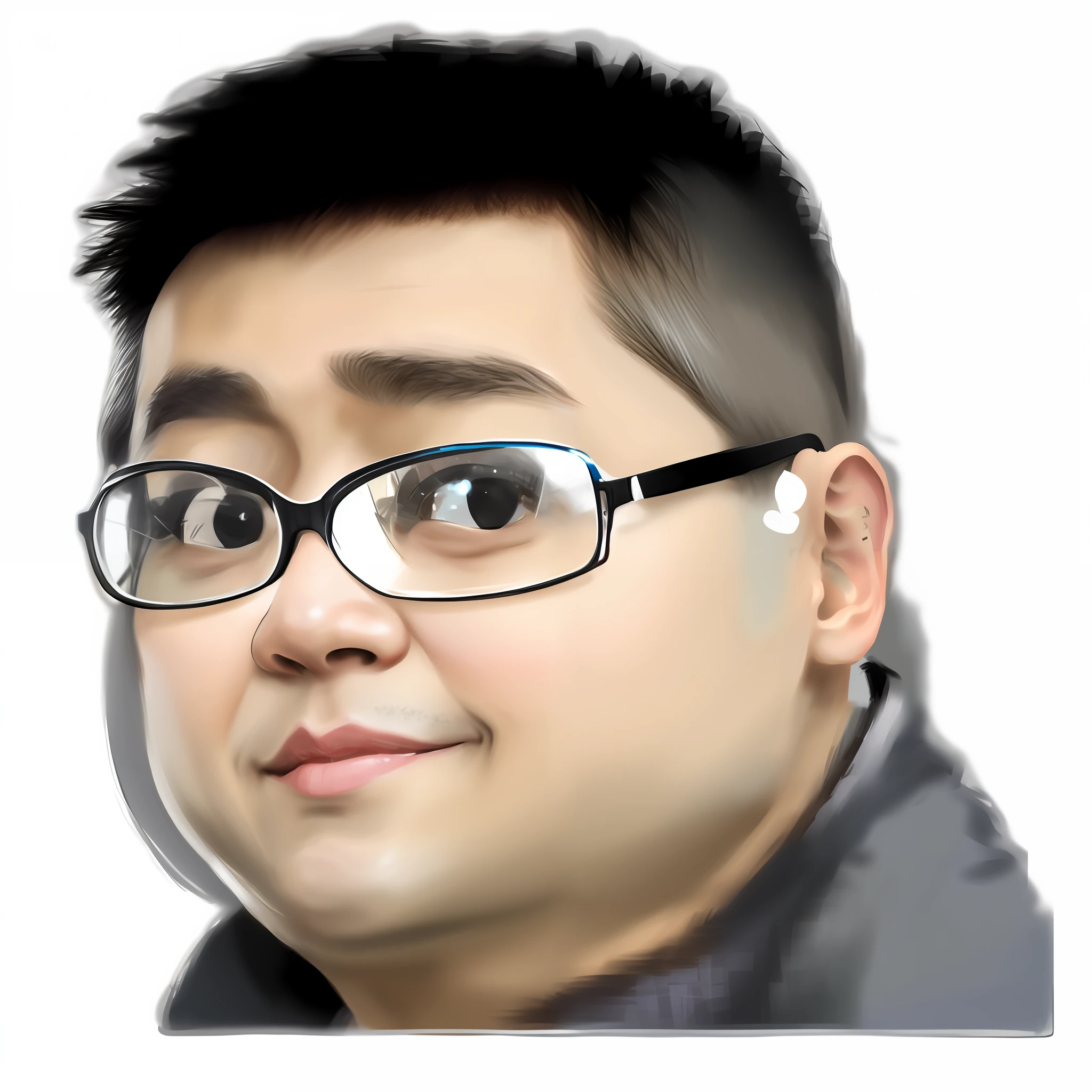 There was a man in glasses and a jacket smiling, cartoon digital painting, inspired by Ding Yunpeng, #1 digital paintting of all time, # 1 digital paintting of all time, high quality portrait, digitalportrait, digitalportrait, realistic portrait photo, 2d portrait, digital matt painting, digital painted, airbrush digital oil painting, digital illustration portrait