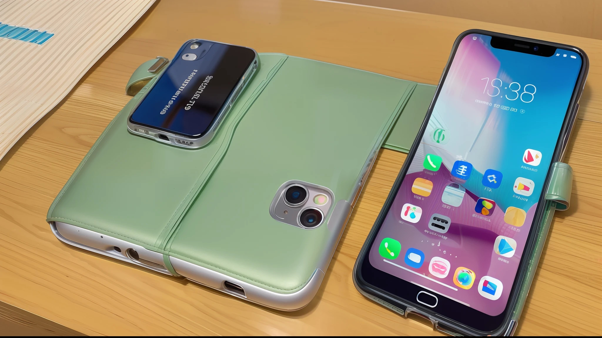 (非常详细的 CG 统一 8k 壁纸)Photorealistic Highlight the display image of the Apple 13 mobile phone case e-commerce website。The left is empty,The content on the right is displayed