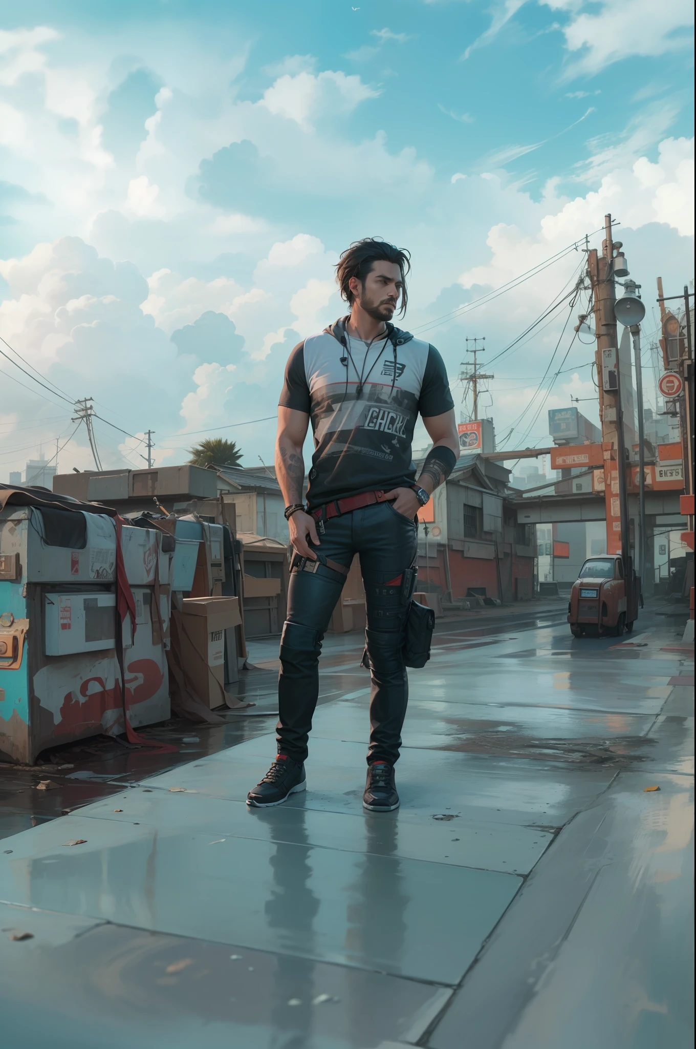 Real face tone, realistic cyberpunk look handsome man, 8k resolution UHD , in the old rusty ship , real face tone real human being face exact face