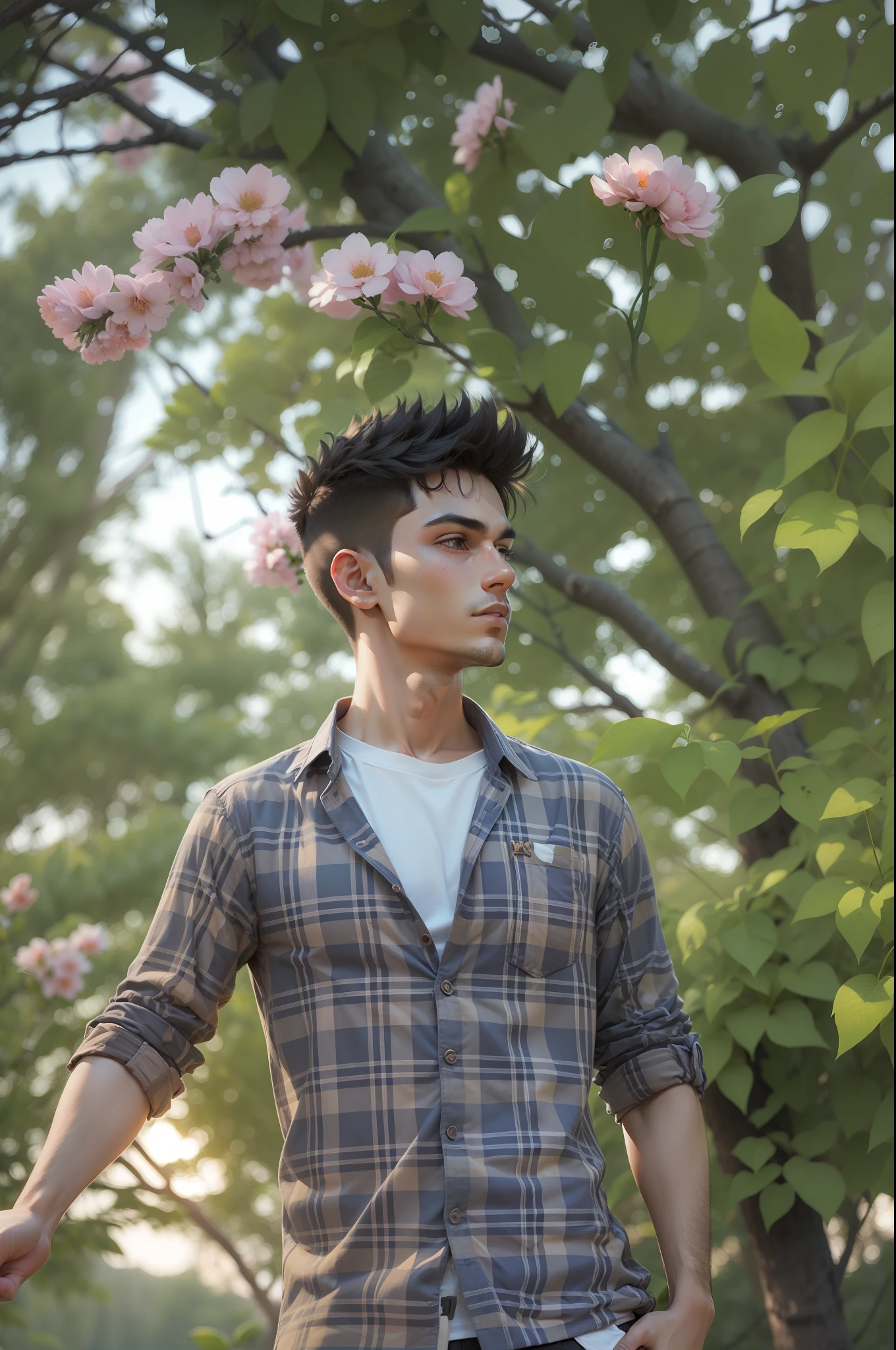 Change Background Handsome Boy 3D Avater HD Quality Sunset Change T-shirt