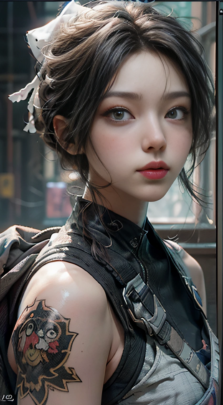 ((Best quality)), ((masterpiece)), (detailed:1.4), 3D, an image of a beautiful cyberpunk female,HDR (High Dynamic Range),Ray Tracing,NVIDIA RTX,Super-Resolution,Unreal 5,Subsurface scattering,PBR Texturing,Post-processing,Anisotropic Filtering,Depth-of-field,Maximum clarity and sharpness,Multi-layered textures,Albedo and Specular maps,Surface shading,Accurate simulation of light-material interaction,Perfect proportions,Octane Render,Two-tone lighting,Wide aperture,Low ISO,White balance,Rule of thirds,8K RAW,