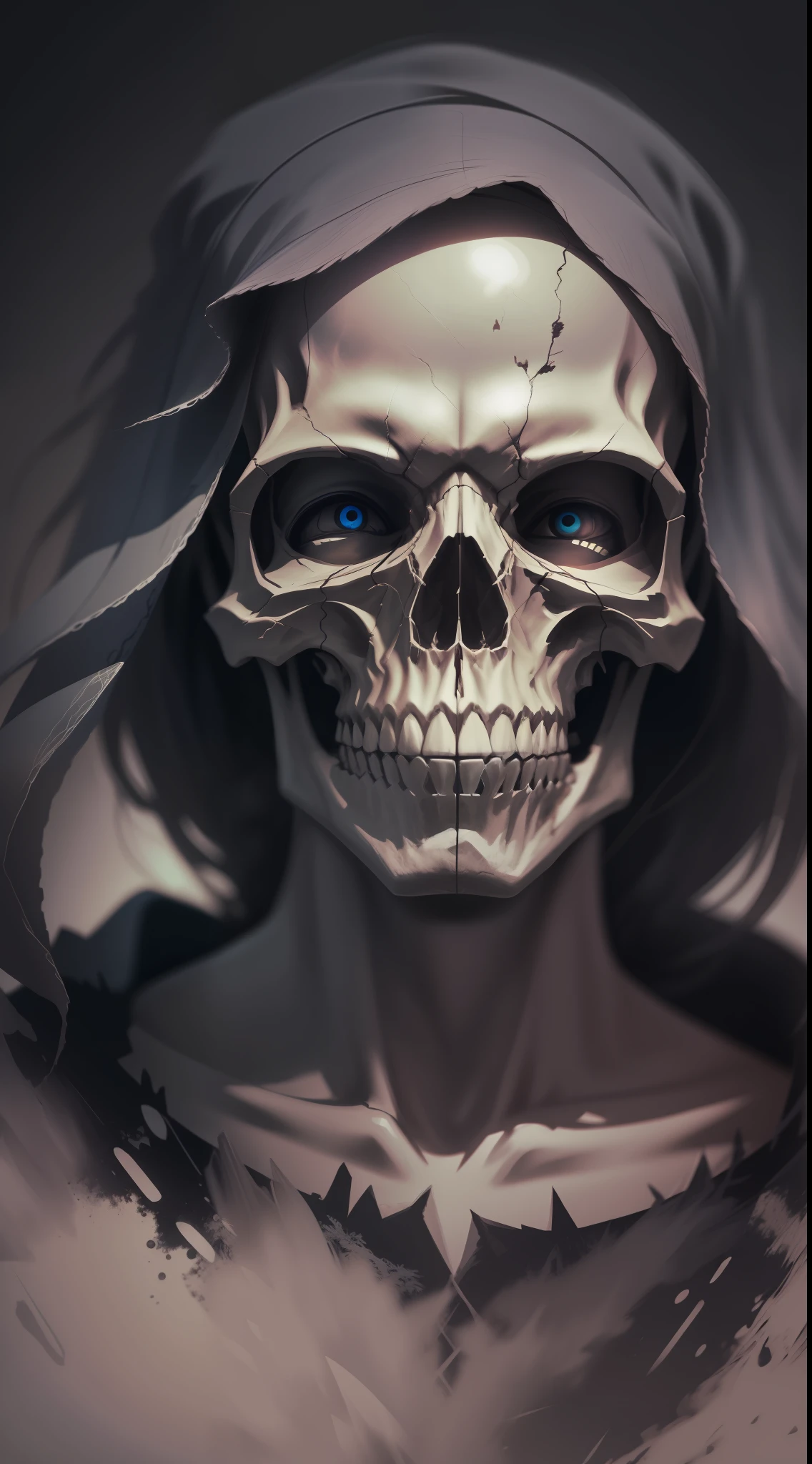 Skull in dark night,dark,high resolution,high quality,dark background