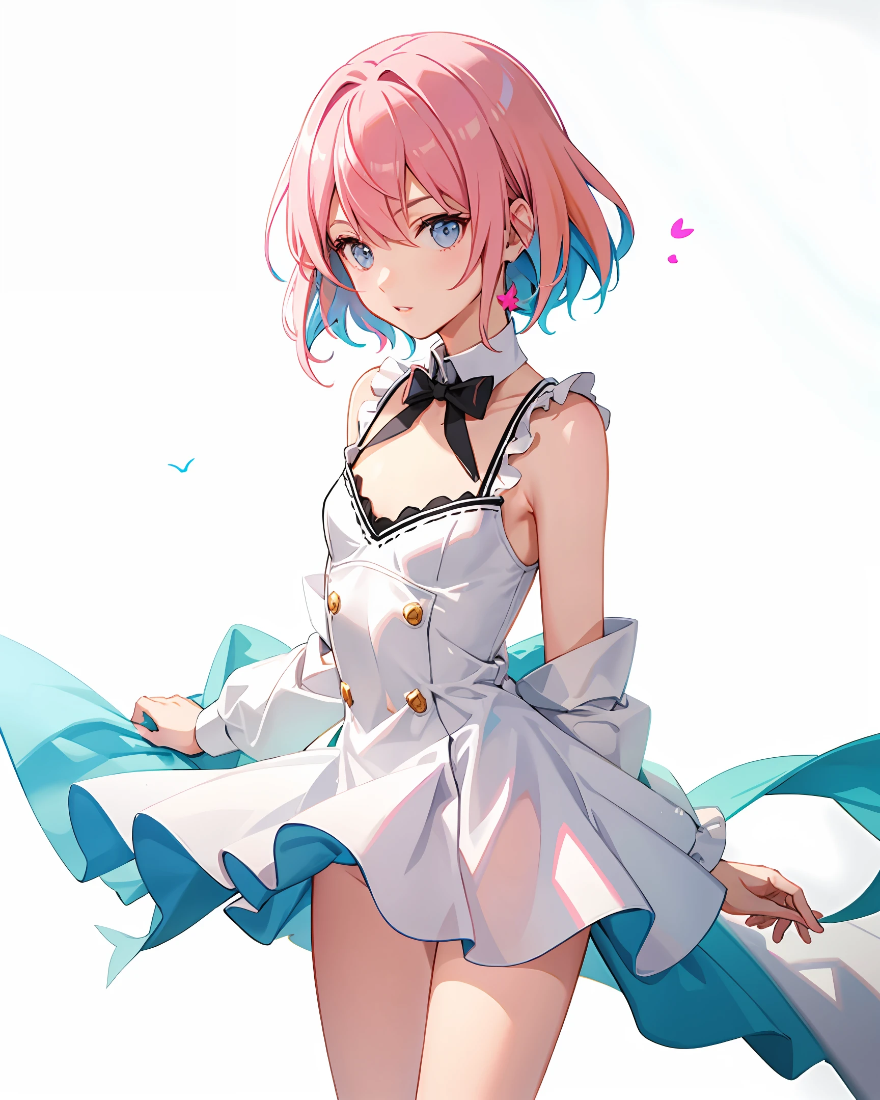 Kizi，Pink hair，adolable，Small chest，Need，tmasterpiece，A high resolution