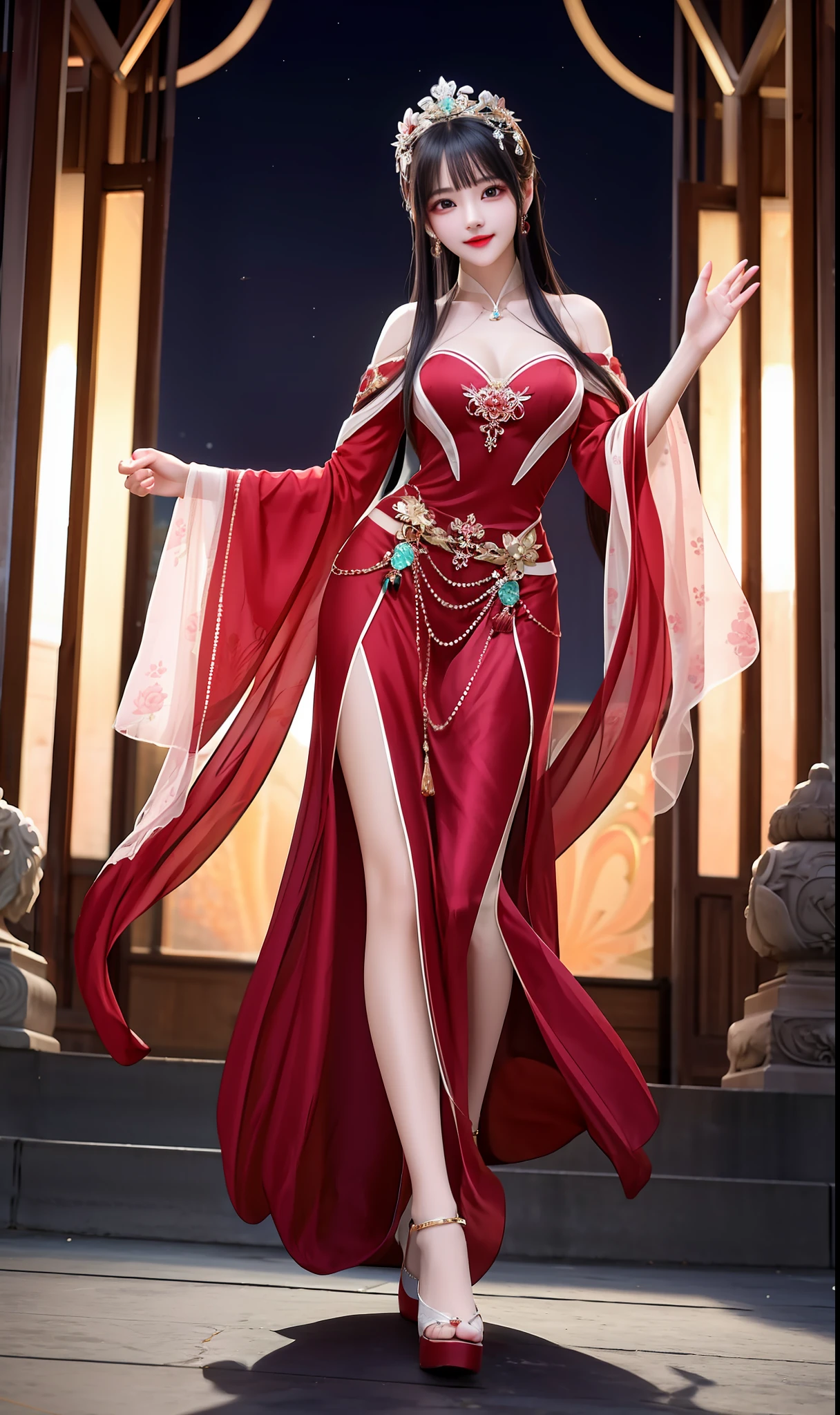 The sexy goddess is like a mysterious fairy in the moonlight,Her beauty is mesmerizing。Her proud curves are as perfect as ancient Greek sculptures,Exudes an irresistible charm。Her eyes were as deep as the night sky,Twinkle like a star,It's intoxicating。Her red lips resemble roses in bloom,Sexy and charming,You can't help but want to taste it。
Her long hair is like a waterfall,With her footsteps, light and flowing,It's like a vivid picture。Her skin is like silk,delicate and silky,Exudes a natural glow。Her smile was like the early spring sun,Warm and bright,It's a joy。
As she walked gracefully through the crowd,That elegant gesture and elegant temperament,It seems to be the most beautiful scenery in the world。The charm of the sexy goddess is not only in her appearance。。。。。。。,It's more about her self-confidence、The spirit of independence and the courage to pursue dreams。She is a goddess in people's hearts,Timeless sexy incarnation。Full body photo,Jade foot,