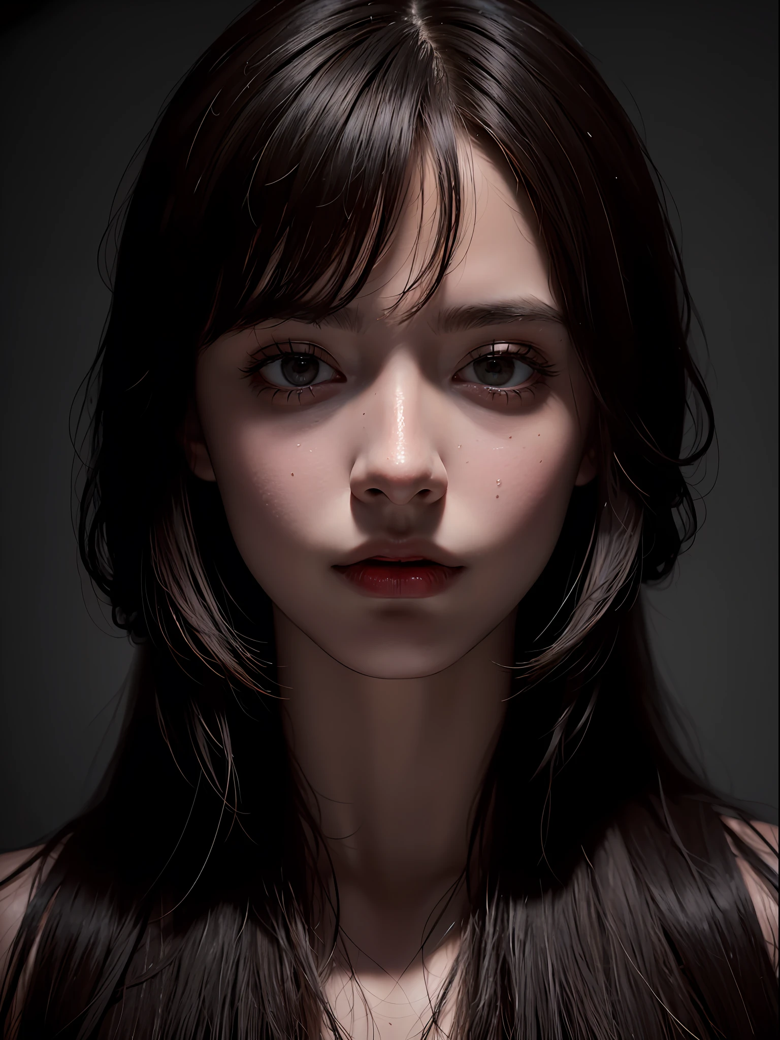 Best quality, masterpiece, ultra high res, (photorealistic:1.4), raw photo, 1girl, in the dark, deep shadow, low key, cold light