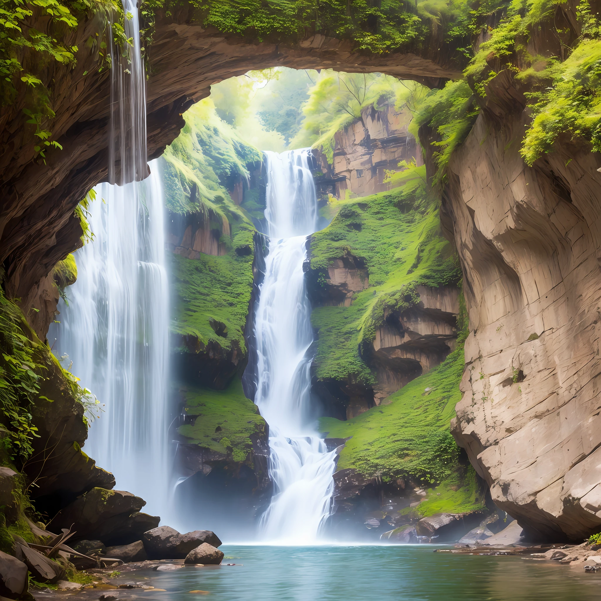 Angel Falls Waterfall. Muy detallado. Fotorrealista. Pintura digital
