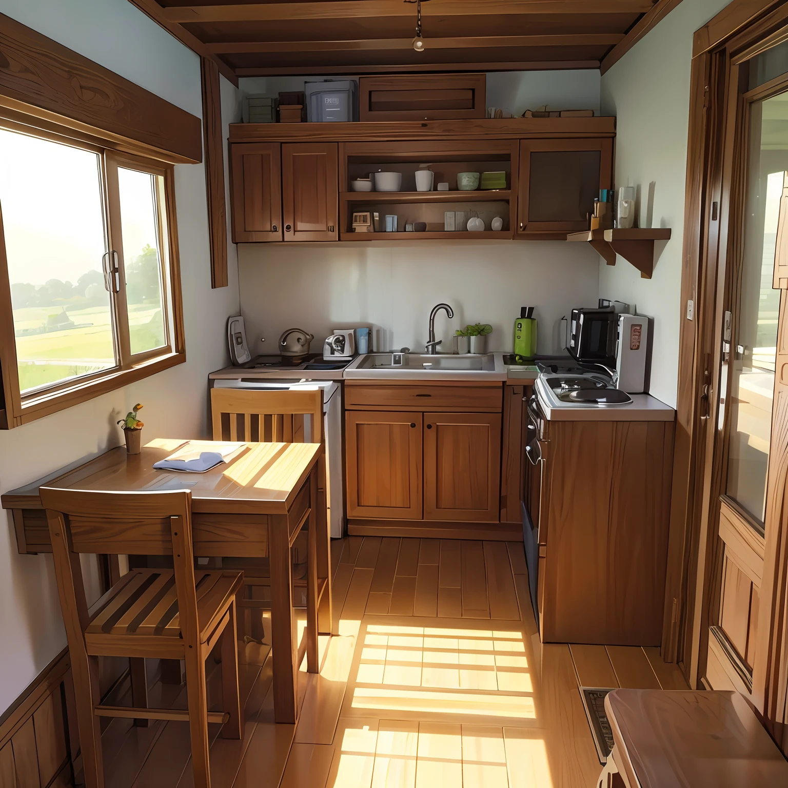 Draw an interior picture of rural Shandong in the 80s,Ask for an adobe house --auto