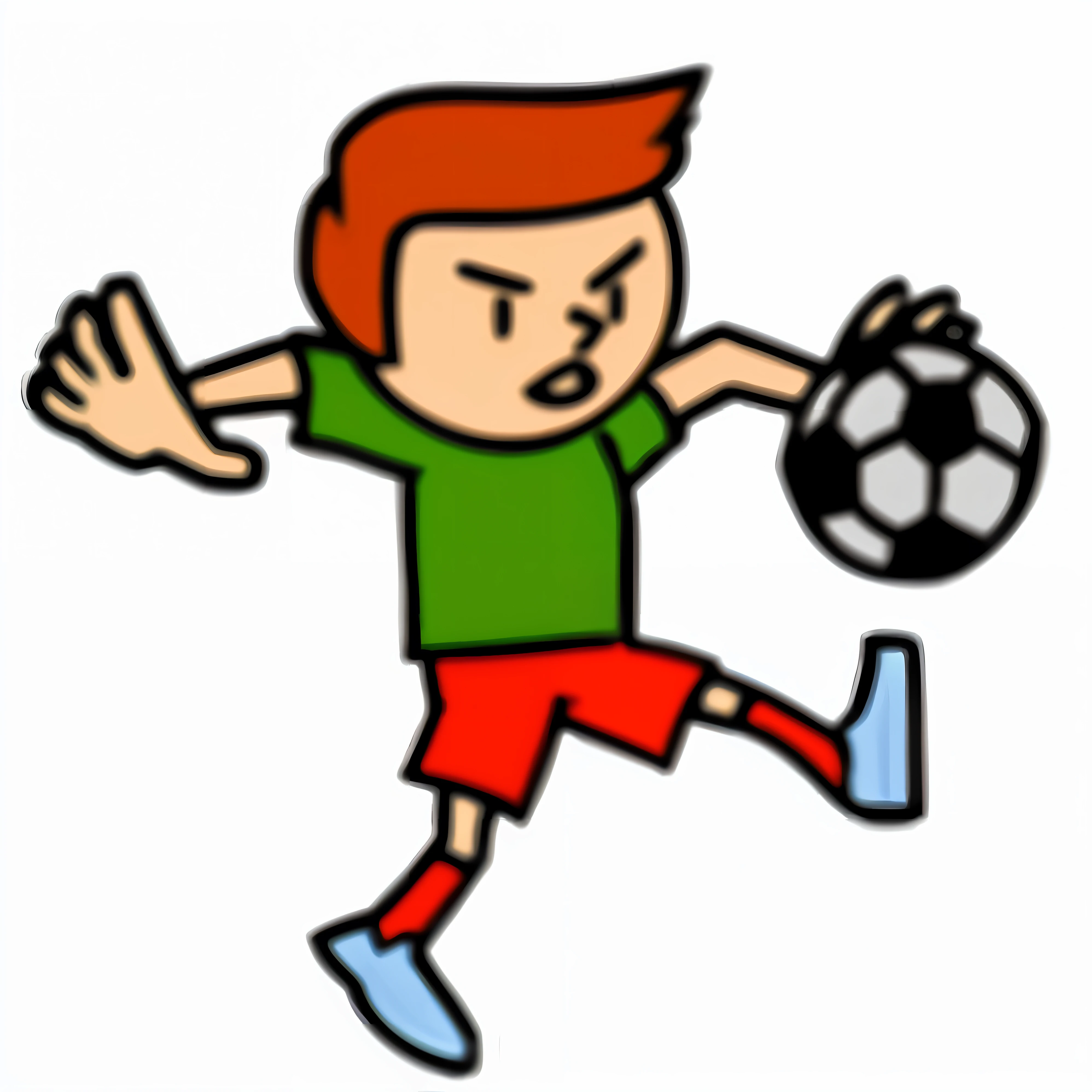 Close up of cartoon football player playing soccer, soccer ball, soccer player, play soccer, soccer player, soccer ball, dribbble, kiddy big breasts, football mascot, author:Harry Beekhoff, Kick it, Playing, Game icon, artemixel, Sports, trending dribble, Toon, sports mascot, jump kick, drools, cartoonish and simplistic