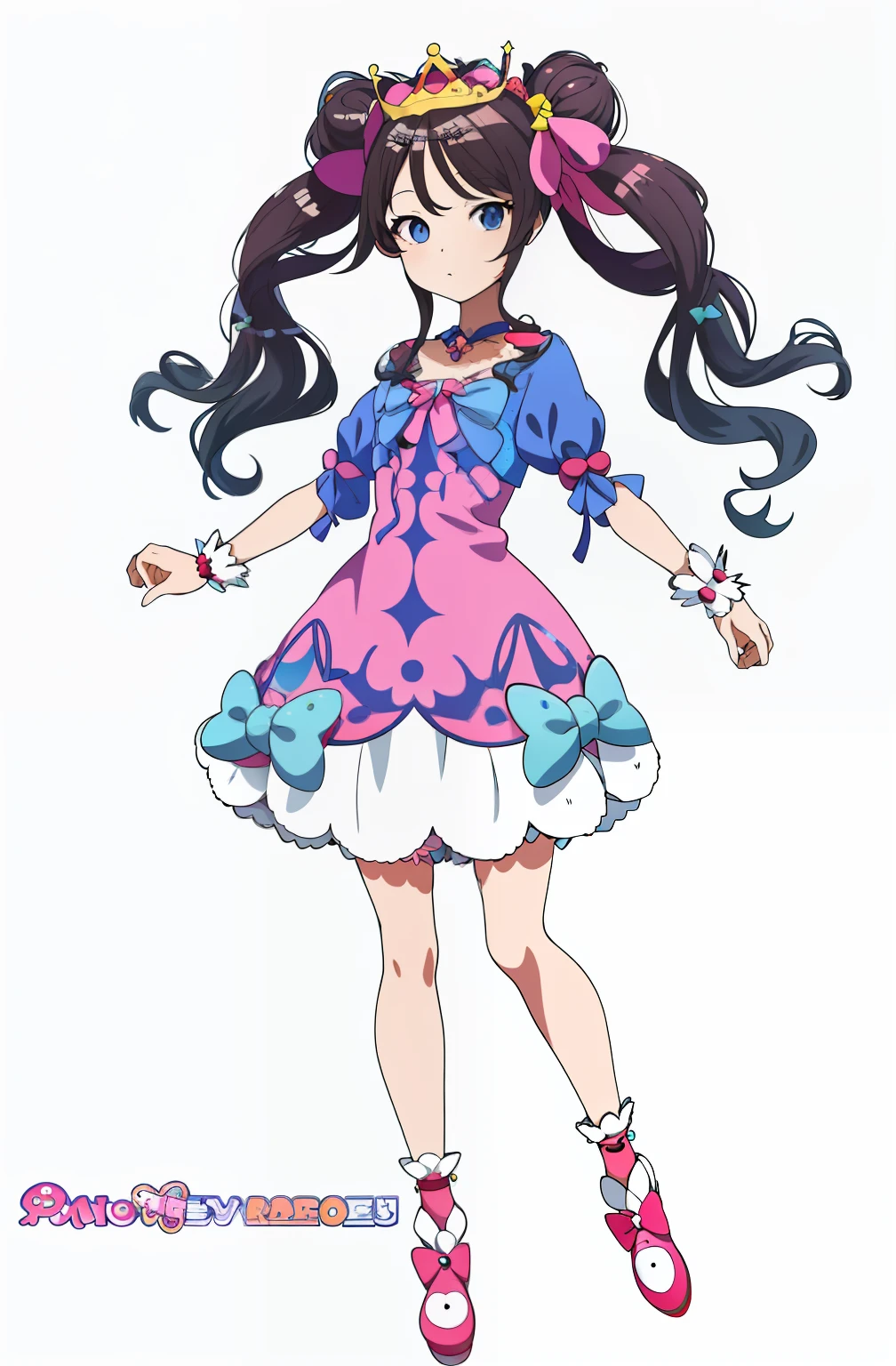 a close up of a cartoon girl with long hair wearing a dress, !!full body portrait!!, my dress up darling anime, cute anime waifu in a nice dress, anime moe artstyle, pretty anime character design, anime full body illustration, marin kitagawa fanart, fullbody commission for, anime vtuber full body model, loli in dress