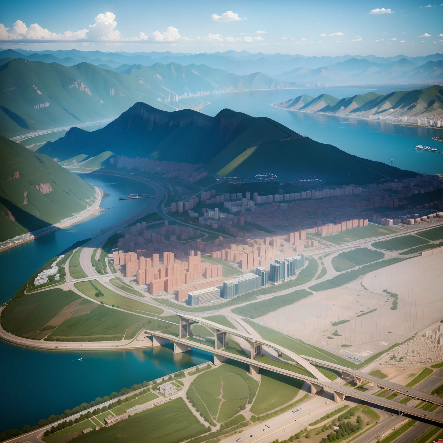 Aerial view of Lanzhou city --auto