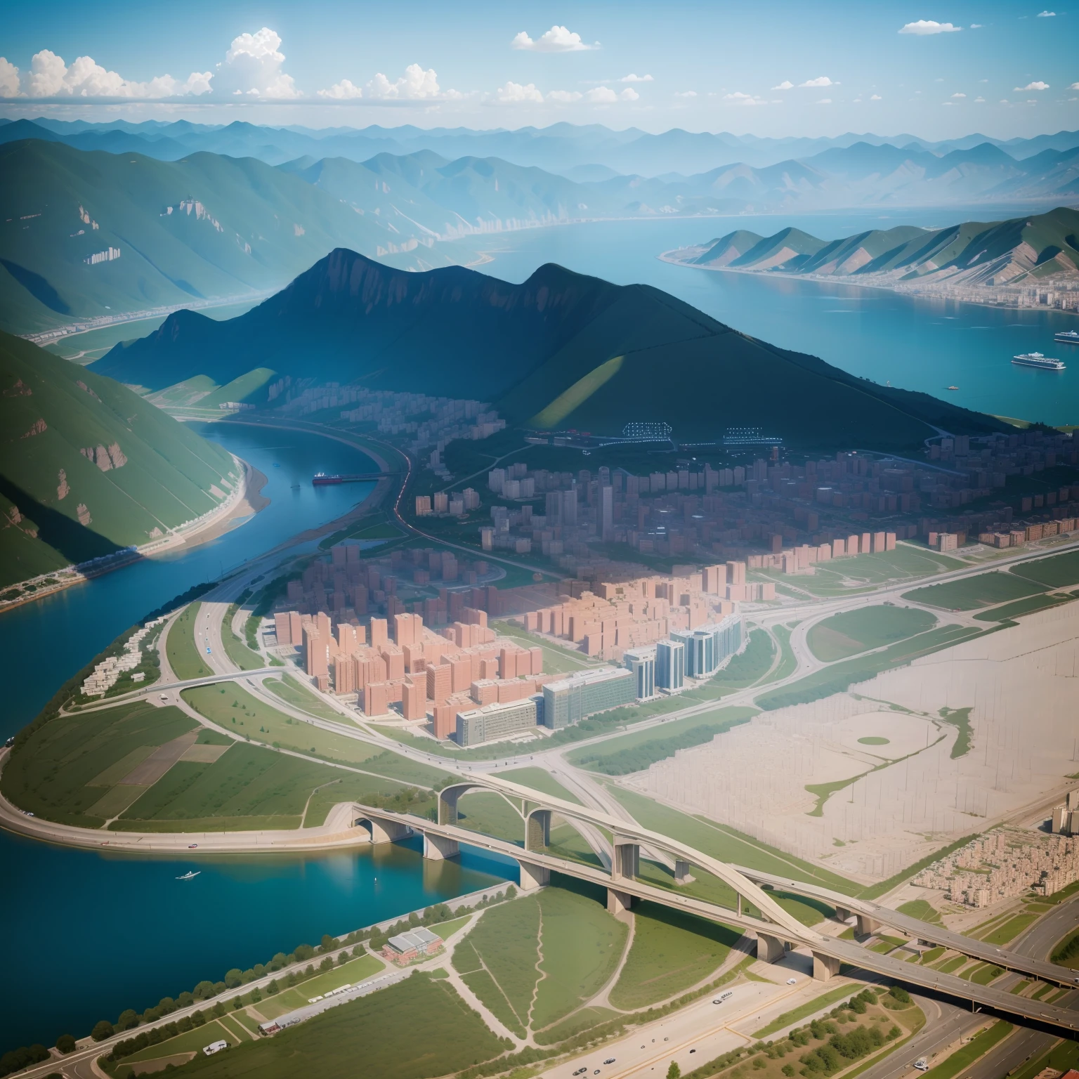 Aerial view of Lanzhou city --auto