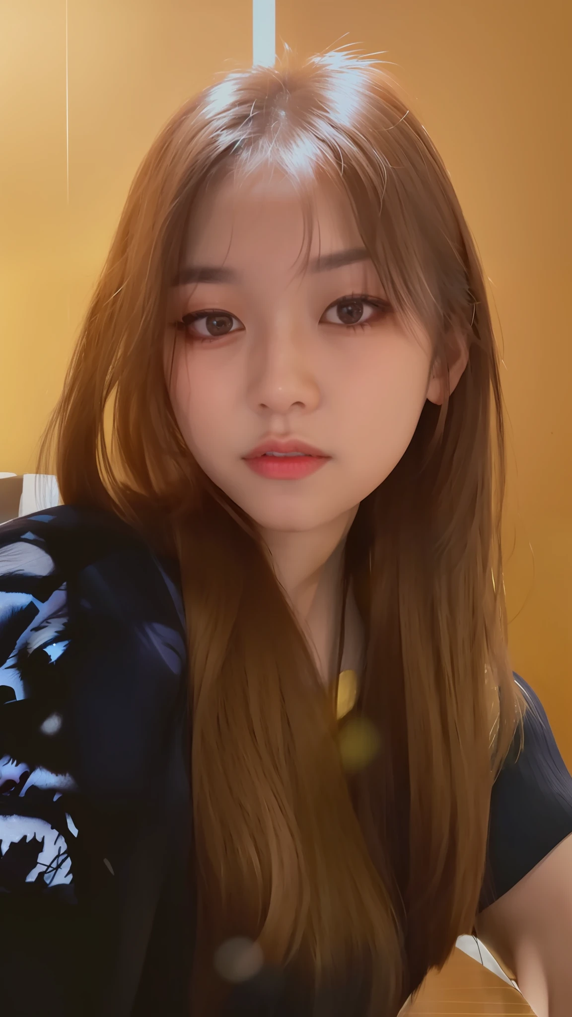 there is a young woman with long hair posing for a picture, jaeyeon nam, Choi Hyun-hwa, portrait of jossi of blackpink, Shin Jinying, chiho, lalisa manobal, headshot profile picture, roseanne park of blackpink, with round face, 8k selfie photograph, jossi of blackpink, taken in the early 2020s