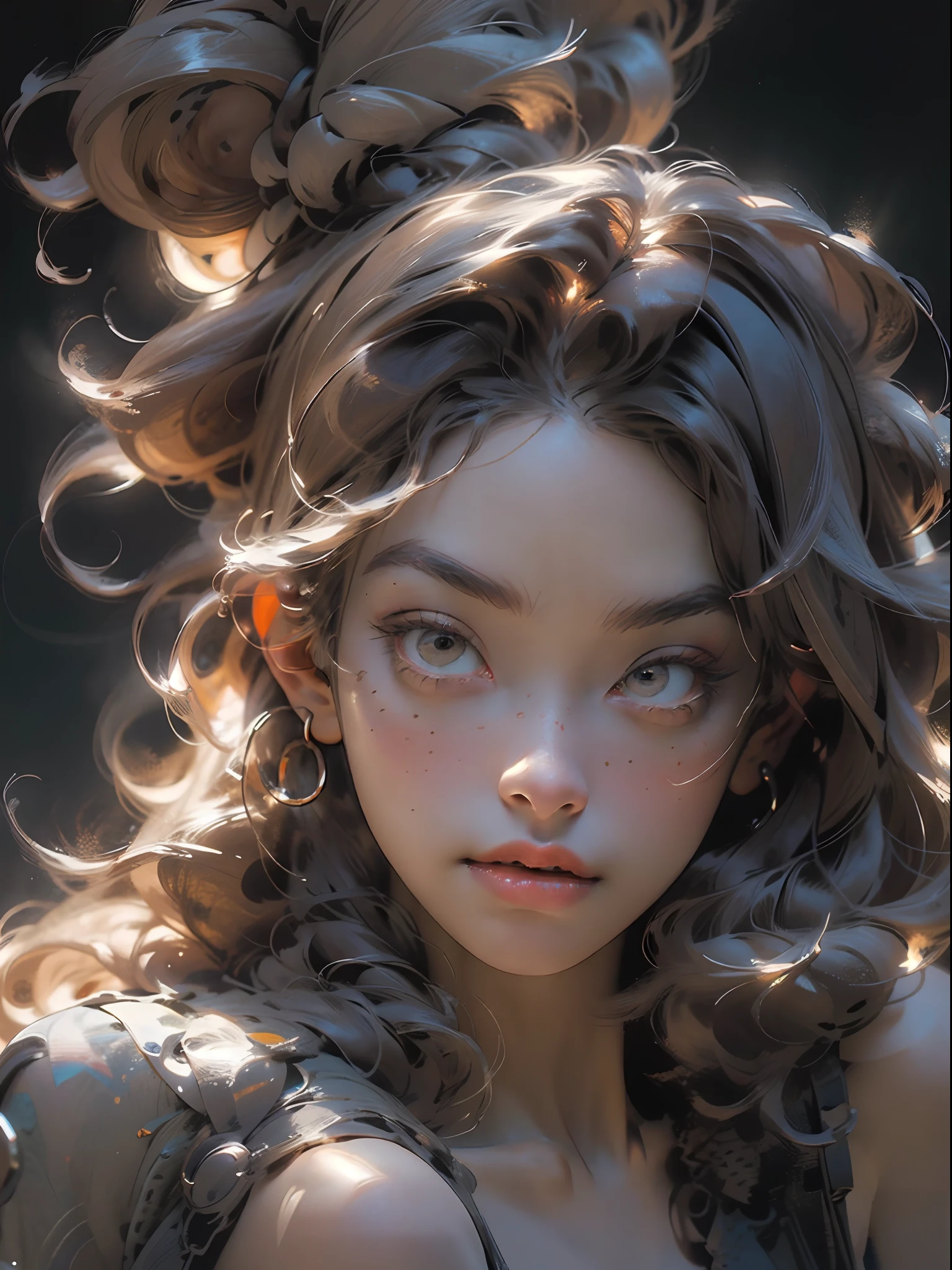 1girl, beautiful face, ((white eyes)), sexy pose, Red moon in the background, stars, space, (lightroom:1.13), soft light, (natural skin texture:1.2), (hyperrealism:1.2), sharp focus, focused
