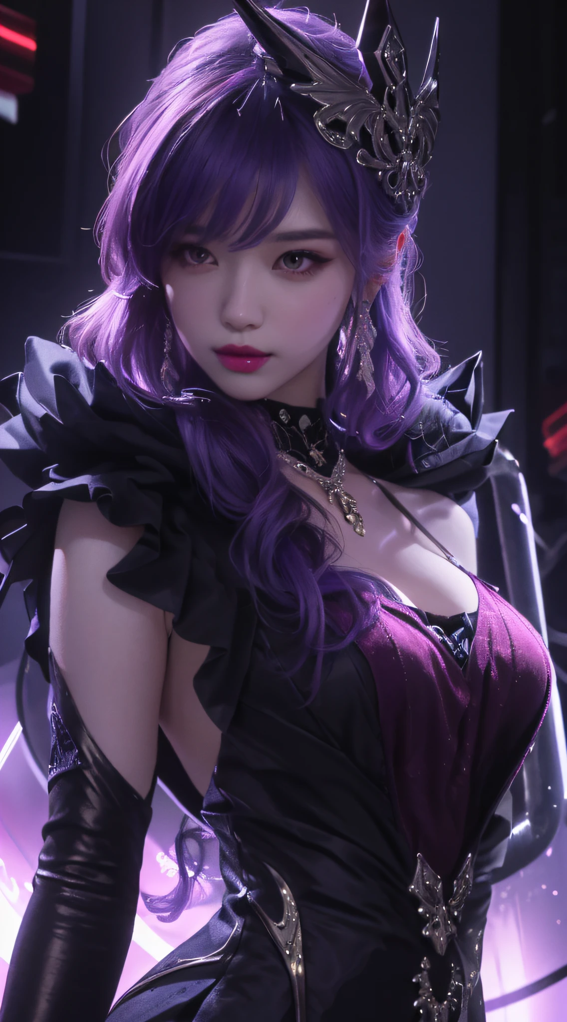 a close up of a woman with purple hair and a purple dress, Extremely detailed Artgerm, IG model | Art germ, Style Artgerm, Artgerm Plat, artgerm detailed, Art germ. High detail, ! Dream art germ, wlop rossdraws, Art germ on ArtStation Pixiv, Phlegm sputum, phlegm | Art germ