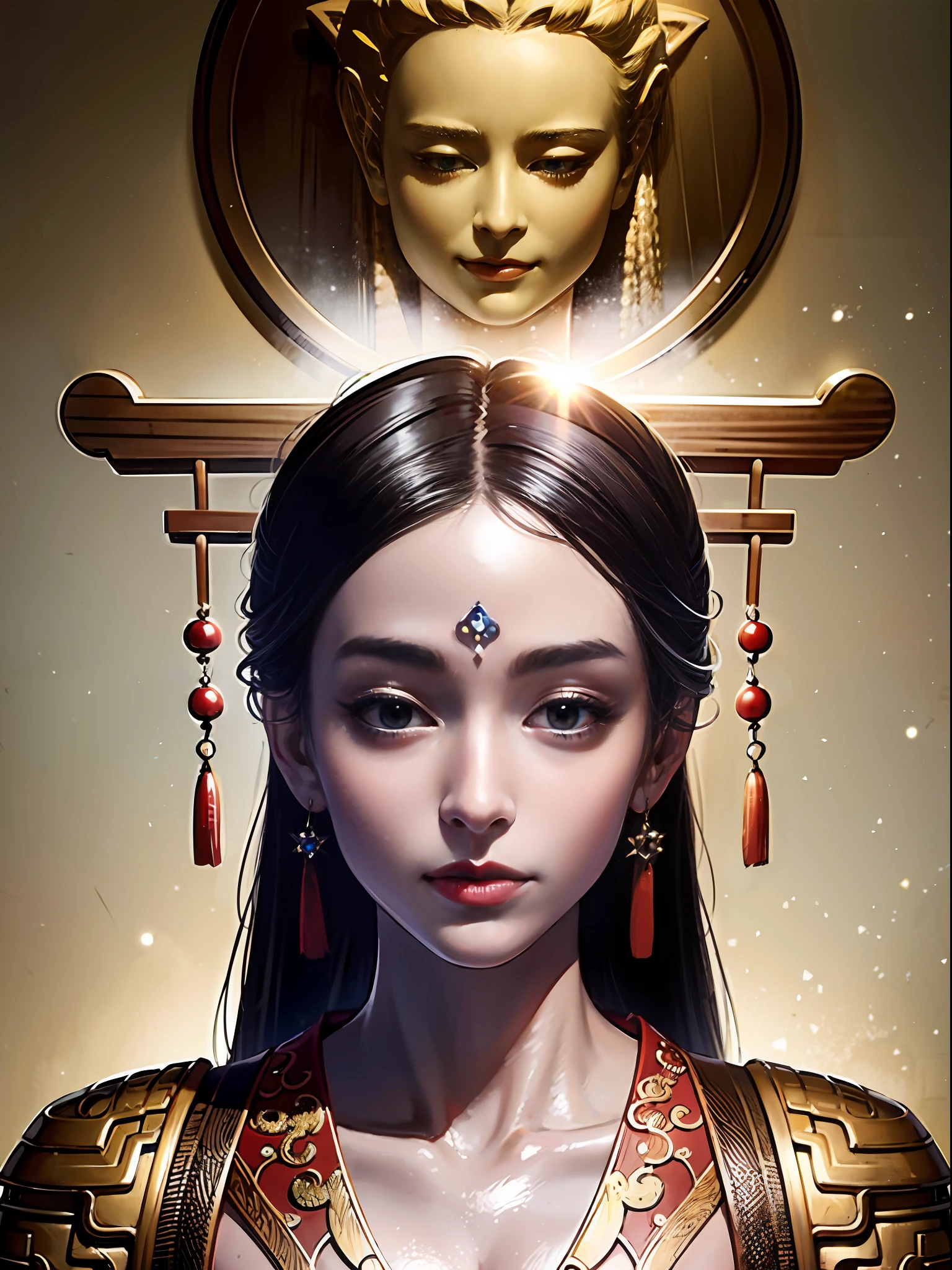 An ancient Chinese beauty, sunshine, clear face, masterpiece, ancient Chinese background, super detail, epic composition, ultra HD, high quality, extremely detailed, official art, unified 8k wallpaper, super detail, 32k -- v 6