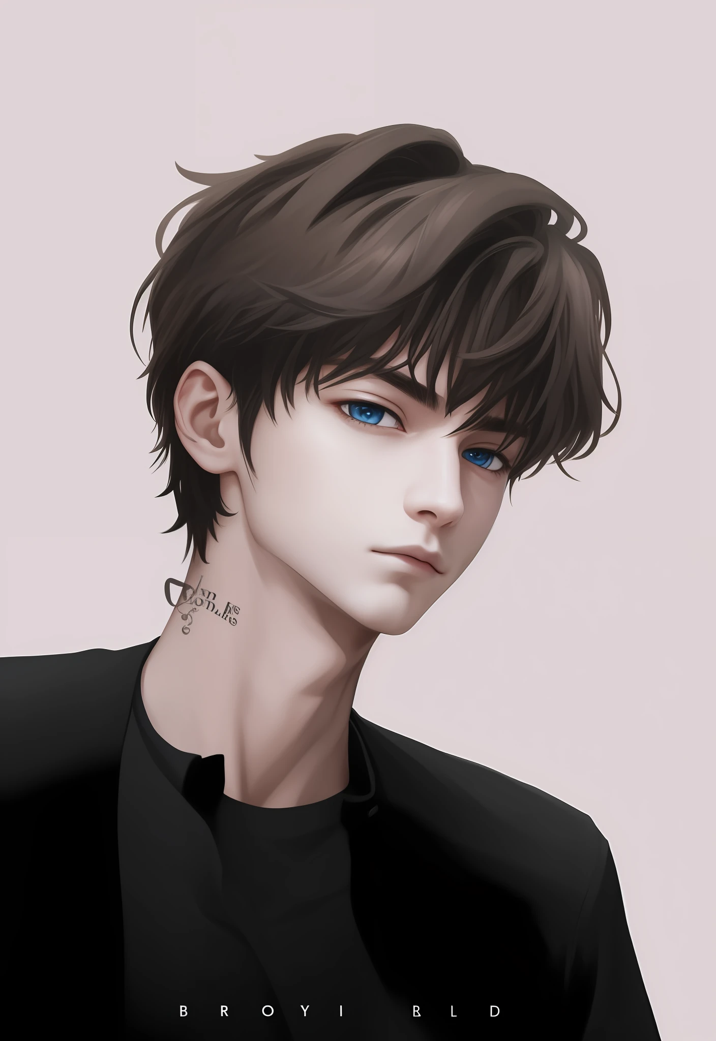 1boy, black jacket, black shirt, brown hair, dark blue eyes, realistic, ultra detail, good looking