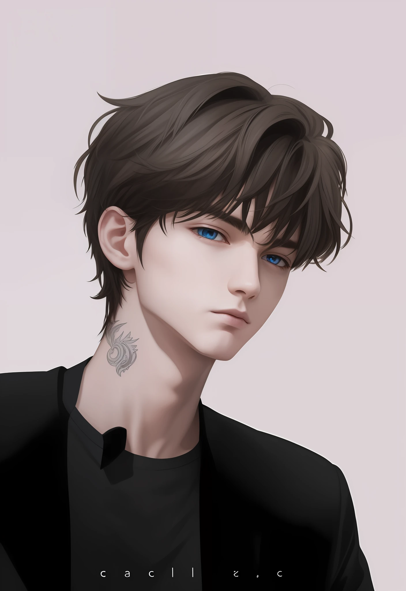 1boy, black jacket, black shirt, brown hair, dark blue eyes, realistic, ultra detail, good looking