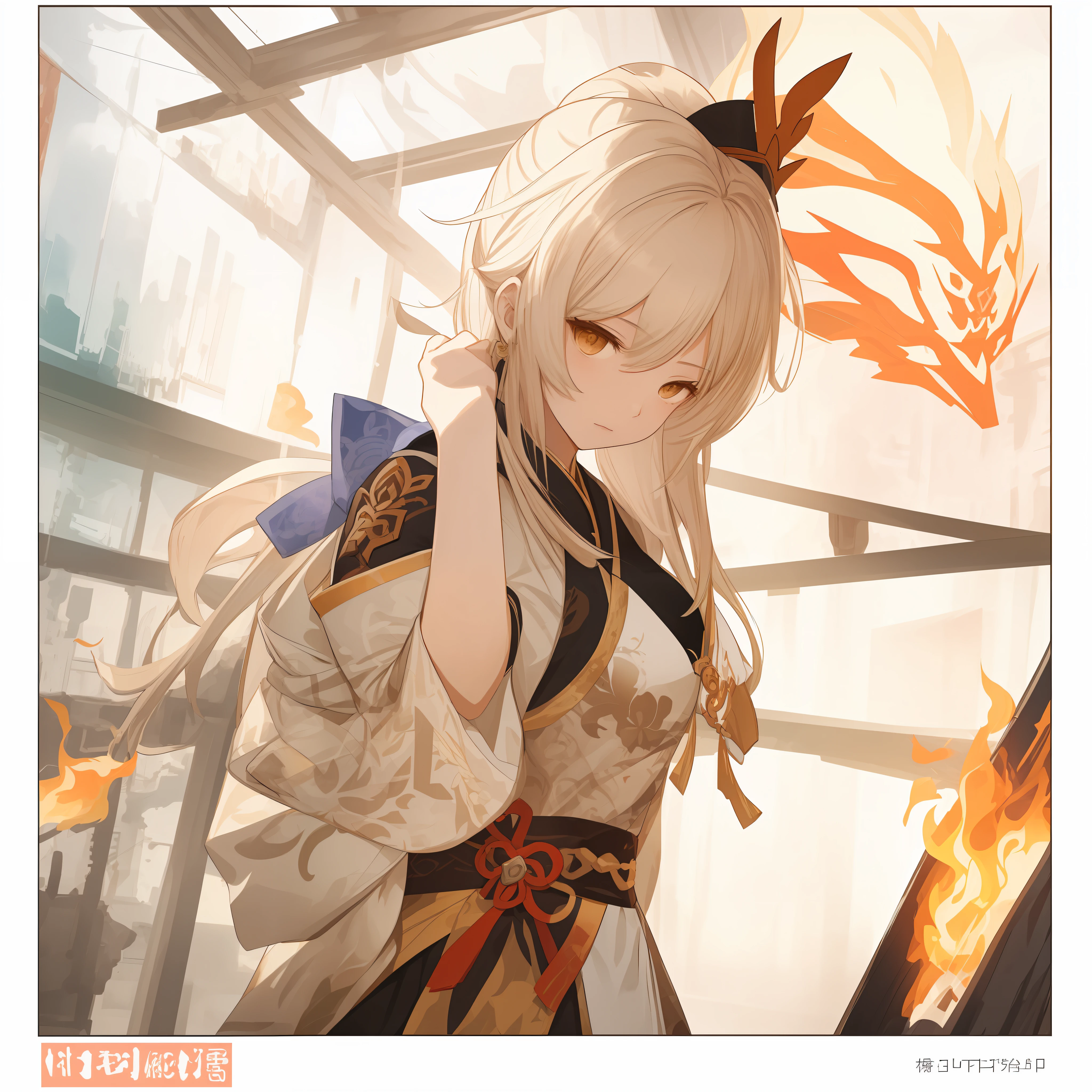 a cartoon picture of a woman in a uniform holding a sword, g liulian art style, female protagonist 👀 :8, keqing from genshin impact, manhwa, xianxia hero, bian lian, granting him a noble title, zhongli from genshin impact, from overwatch, doujin, she has fire powers, gujian