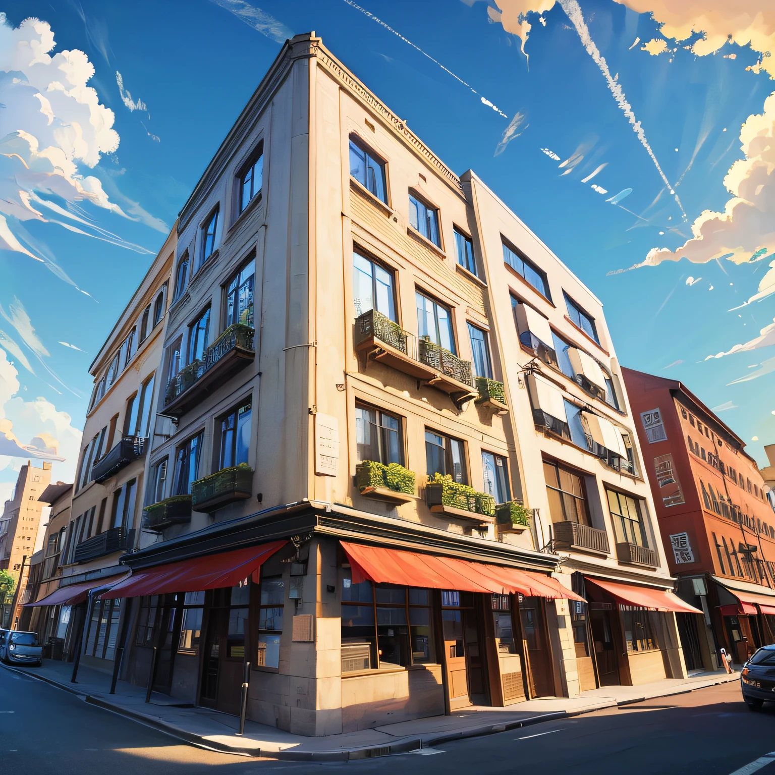 Restaurant hostel,Ancient wind,Quaint,Chinese,towering,The exterior of the entire building,wood,high rise,towering,leniency,Equal width,Located in a bustling downtown area,Individual building,with blue sky and white clouds