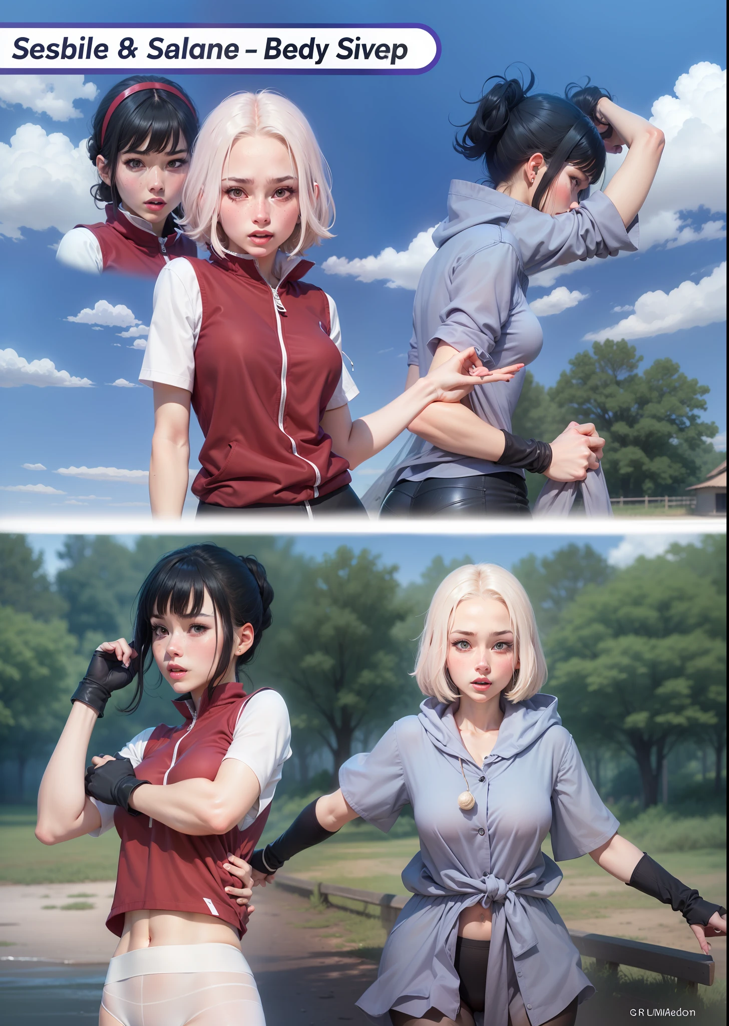 Unbeatable masterpiece, ultra-realistic 8k CG, perfect artwork, super detailed, masterpiece, highest quality, high resolution, detail maniac, high definition, high quality, detailed face, detailed body limbs, 1girl, solo, Hinata Hinata, Hinata sleeveless clothing, women's bed, sleeveless shirt, fishnet garment, dark lips, unzippered jacket, no bra, no panties, exposed breasts, blushing, white tights, transparent clothes, exposed pubic hair, camel toes, jiri-like, extreme breasts, extreme female body, All over the body, the woman lies on the bed, white pupils,