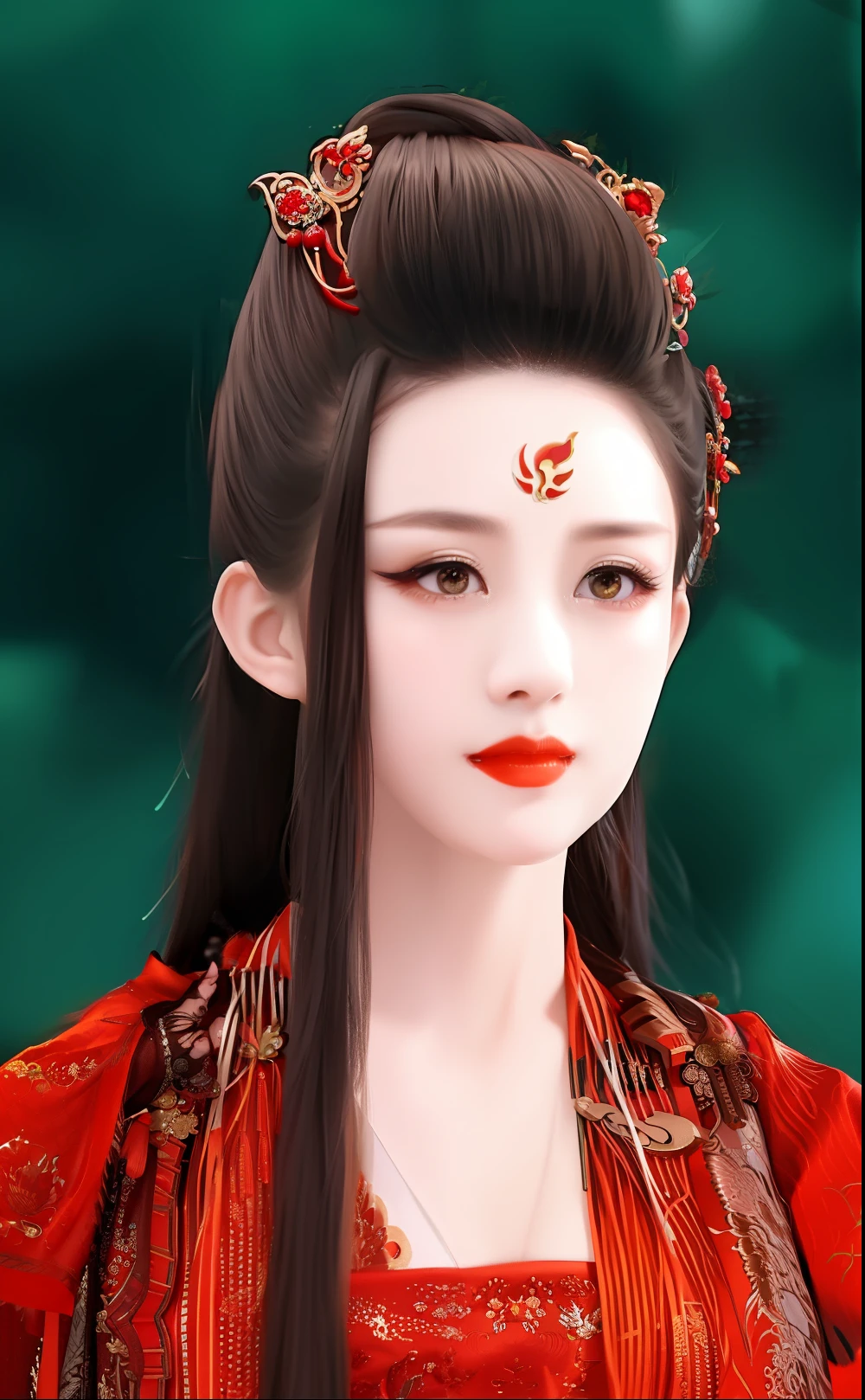 An Allard woman wearing a red dress and a red dress all over, ancient chinese beauti, Princesa chinesa antiga, a beautiful fantasy empress, China Princess, ruan jia beautiful!, chinese empress, xianxia fantasy, Chinese girl, beautiful avatar picture, inspired by Zhang Yan, Chinese traditional, heise-lian yan fang, Chinese style, Chinese woman, Fan Bingbing，Hanfu，palaces，a girl in hanfu，wearing ancient Chinese costume，Traditional Chinese clothing，chinese ancient costume，Princesa chinesa antiga，Chinese style，China Princess，Chinese traditional，ancient asian dynasty princess，Wearing a luxurious silk cloak，wearing ornate silk clothes