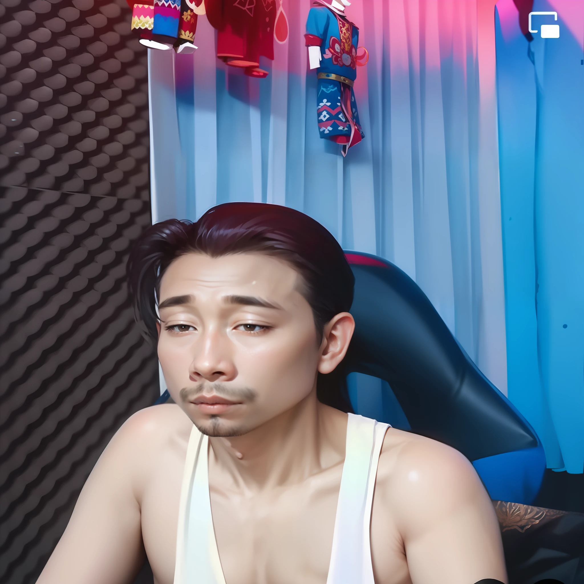 A man looking straight