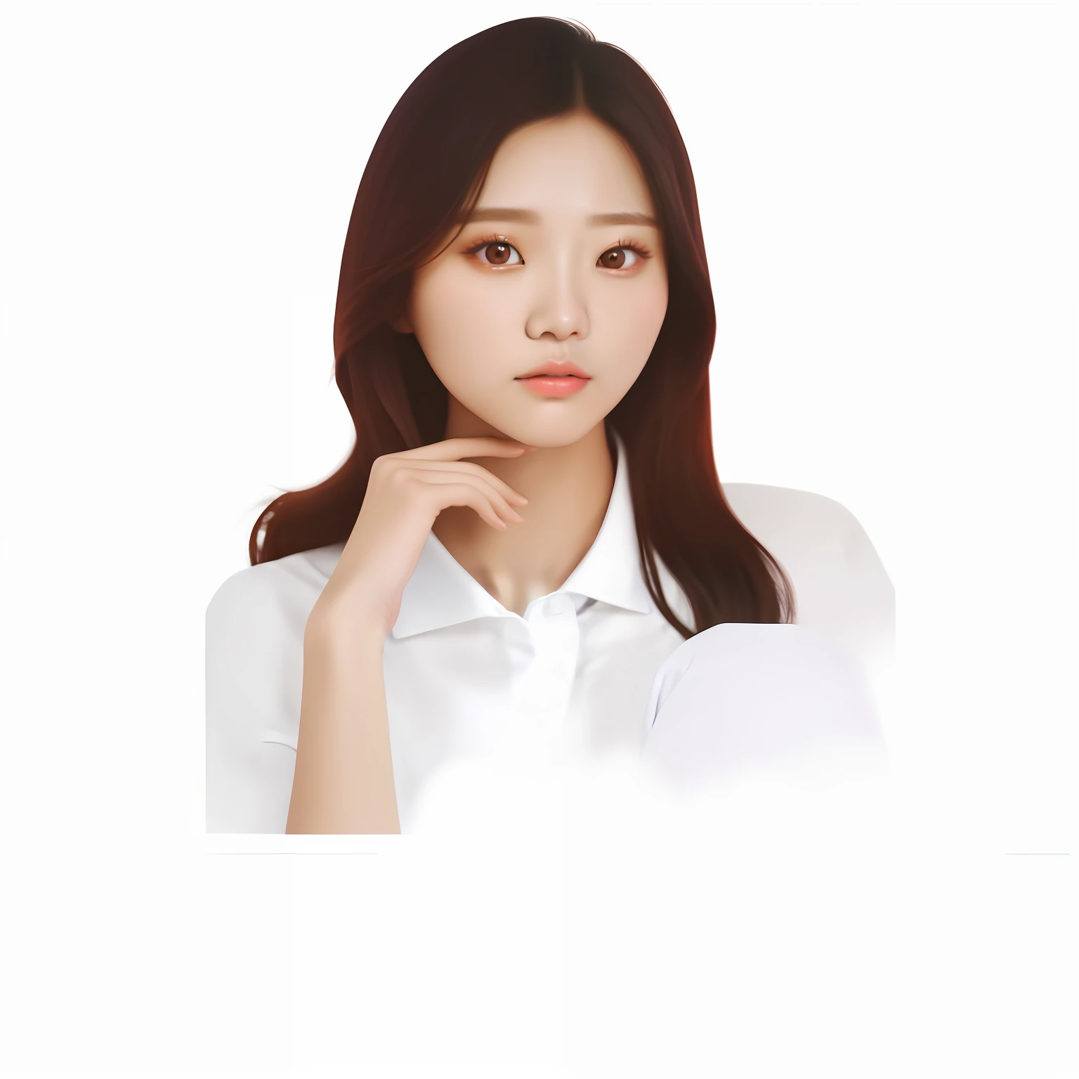 Close up portrait of a person with a white shirt and brown bird, lee ji-eun, lee ji - eun, tzuyu from twice, jaeyeon nam, jiyun chae, park ji-min, jimin, headshot profile photo, Hwang Se - On, female actress from korea, Li Zixin, Choi Hong Hwa, krystal,Background through