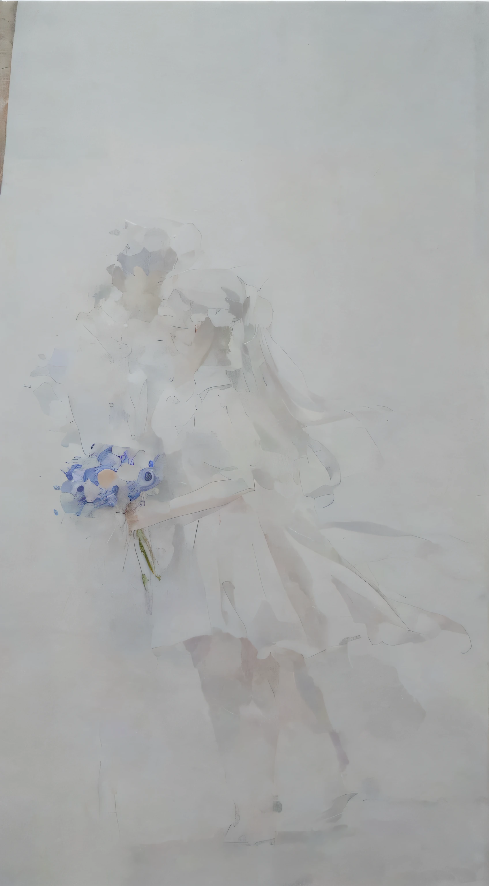 Painting of bride and groom in wedding dress, author:Uesaka Seka, author:Hiroshi Yamagata, author:Kiyochika Kobayashi, author:Iwao Takamoto, author:Yasutomo Oka, author:Nobusada Yanagawa, author:Tsuguharu Foujita, author:Nanmi Morikage, author:Yasutomo Oka
