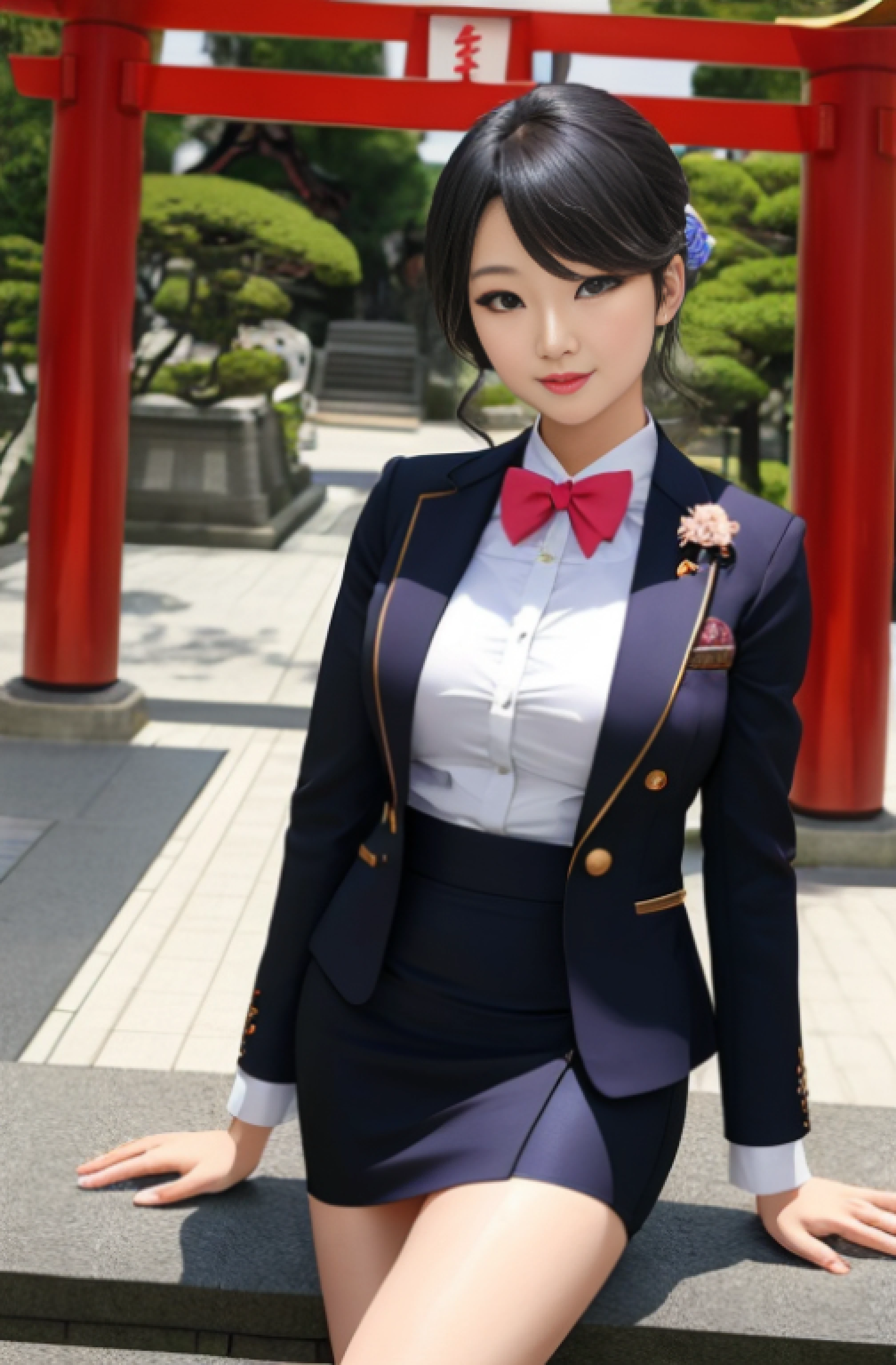 goddess of Japan, sophisticated gravure idol, Asian Girl, 奈良美智, deayami kojima, Wearing a strict business suit,
