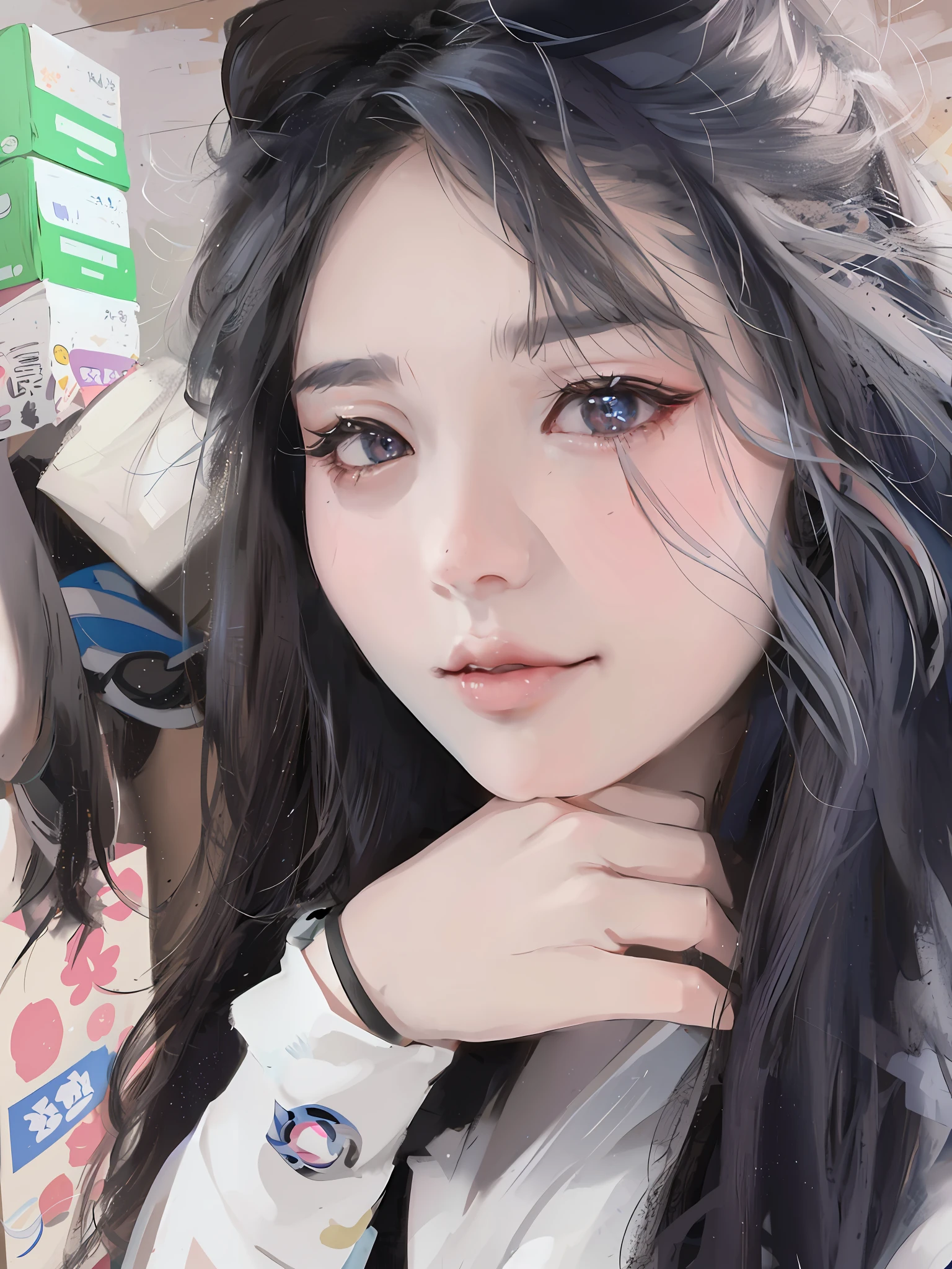 there is a woman with long hair and a white shirt, Korean girl, ulzzangs, Shin Jinying, jaeyeon nam, sakimichan, Choi Hyun-hwa, hwang se - on, beautiful Korean women, wan adorable korean face, Korean woman, xintong chen, lee ji eun, Lee Ji-eun, gongbi