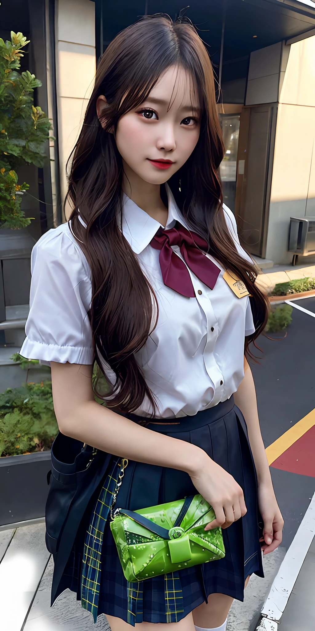 Cute Japan high school girl、Japan schoolgirl uniform、Outside Track Field、((Slimed、小柄))、Photorealsitic、a picture、masterpiece、reallistic、真实感、photorealisim、High Contrast、Photorealistic Art Station Trending Digital Art 8k HD High Definition and Detailed Realistic, detaileds, Skin texture, ultra-detailliert, realistic skin textures, armature, top-quality, 超A high resolution, (Photorealsitic:1.4),, hight resolution, detaileds, Raw foto, Sharp Re, Nikon D850 film stock photo by Lee Jefferies 4 Kodak Portra 400 camera f1.6 lenses rich colors hyper realistic lifelike textures dramatic lighting unreal engine artstation trends synestil 800,huge tit
