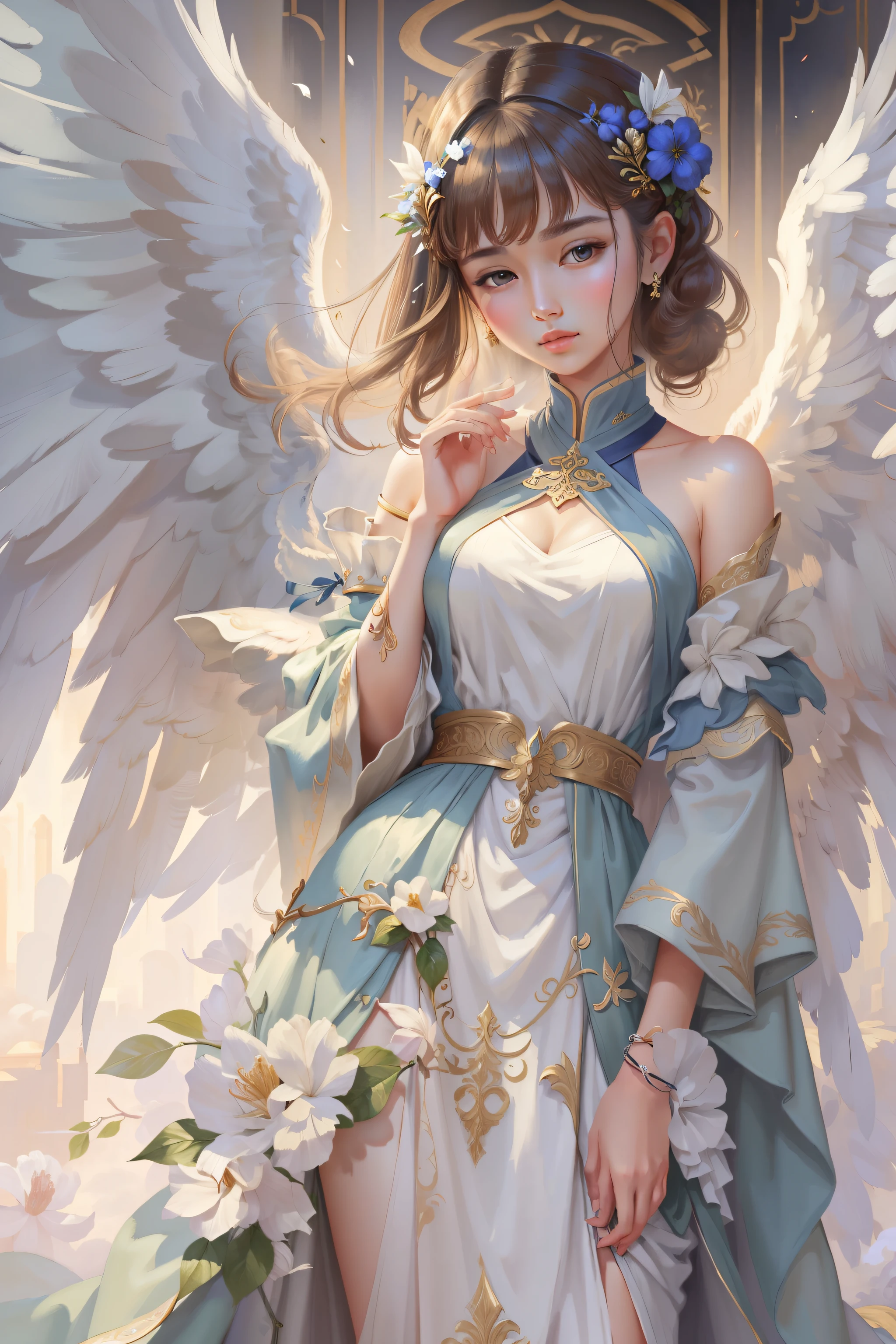 ((best quality)), ((masterpiece)), (detailed),1girl,solo,angel, quan,full body