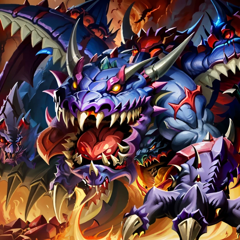 a close up of a cartoon monster with sharp claws and sharp teeth, cacodemon, zerg, demon, nanotech demonic monster horror, unholy abomination, detailed hot maw, demonic monster, z'gok. 8 k hd resolution, collectible card art, gaping maw, epic full color illustration, portre of a psyschonaut demon