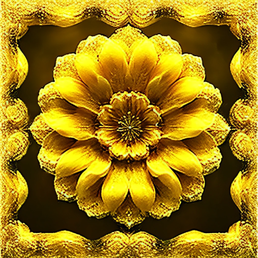 Highly detailed realistic FLRMRBL flowers with gold trim