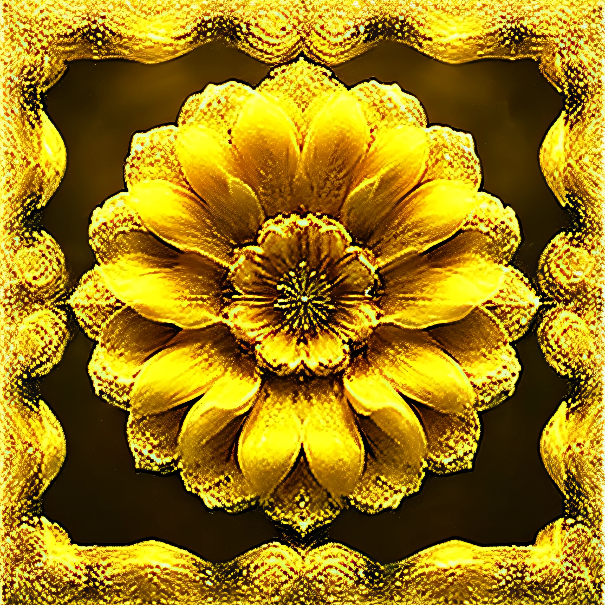 Highly detailed realistic FLRMRBL flowers with gold trim