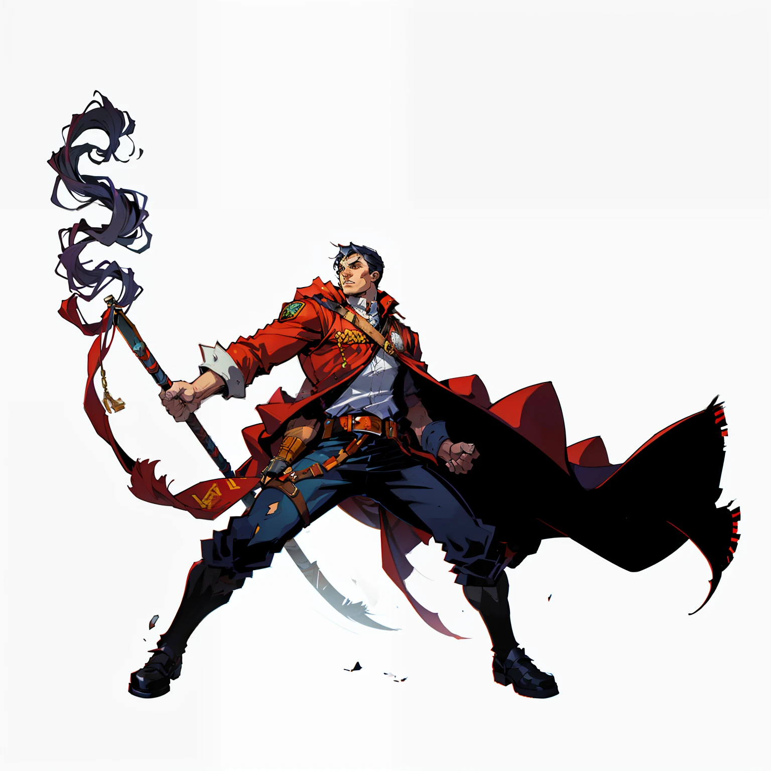 Ruthless Warden, male, no background, white background, full body shot