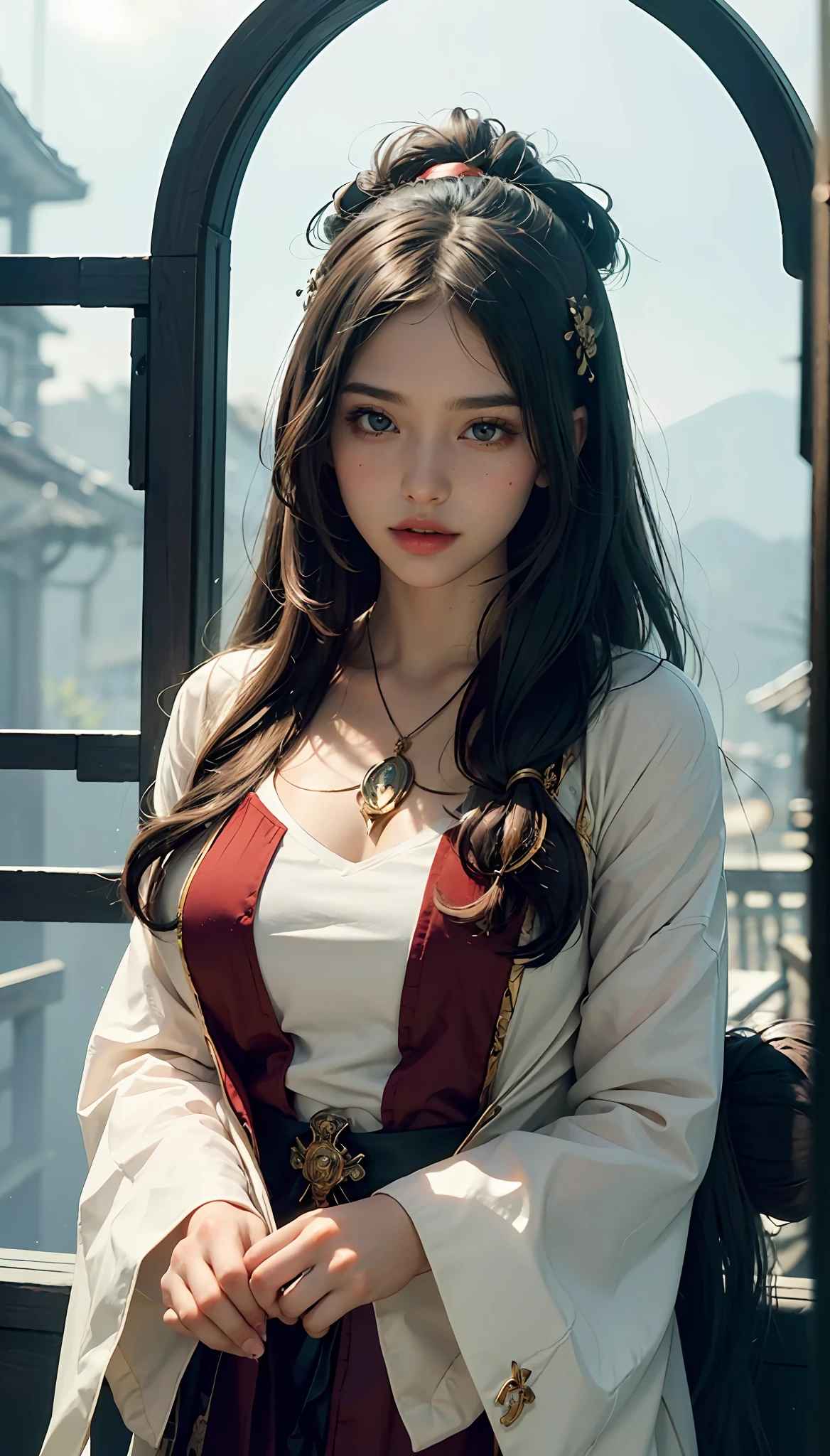 (1girl:1.3),solo,__body-parts__,
official art, unity 8k wallpaper, ultra detailed, beautiful and aesthetic, beautiful, masterpiece, best quality,Fantastical Atmosphere, Calming Palette, Tranquil Mood, Soft Shading,
Miko priestess, charm spell, talisman familiar, shrine maiden duties,