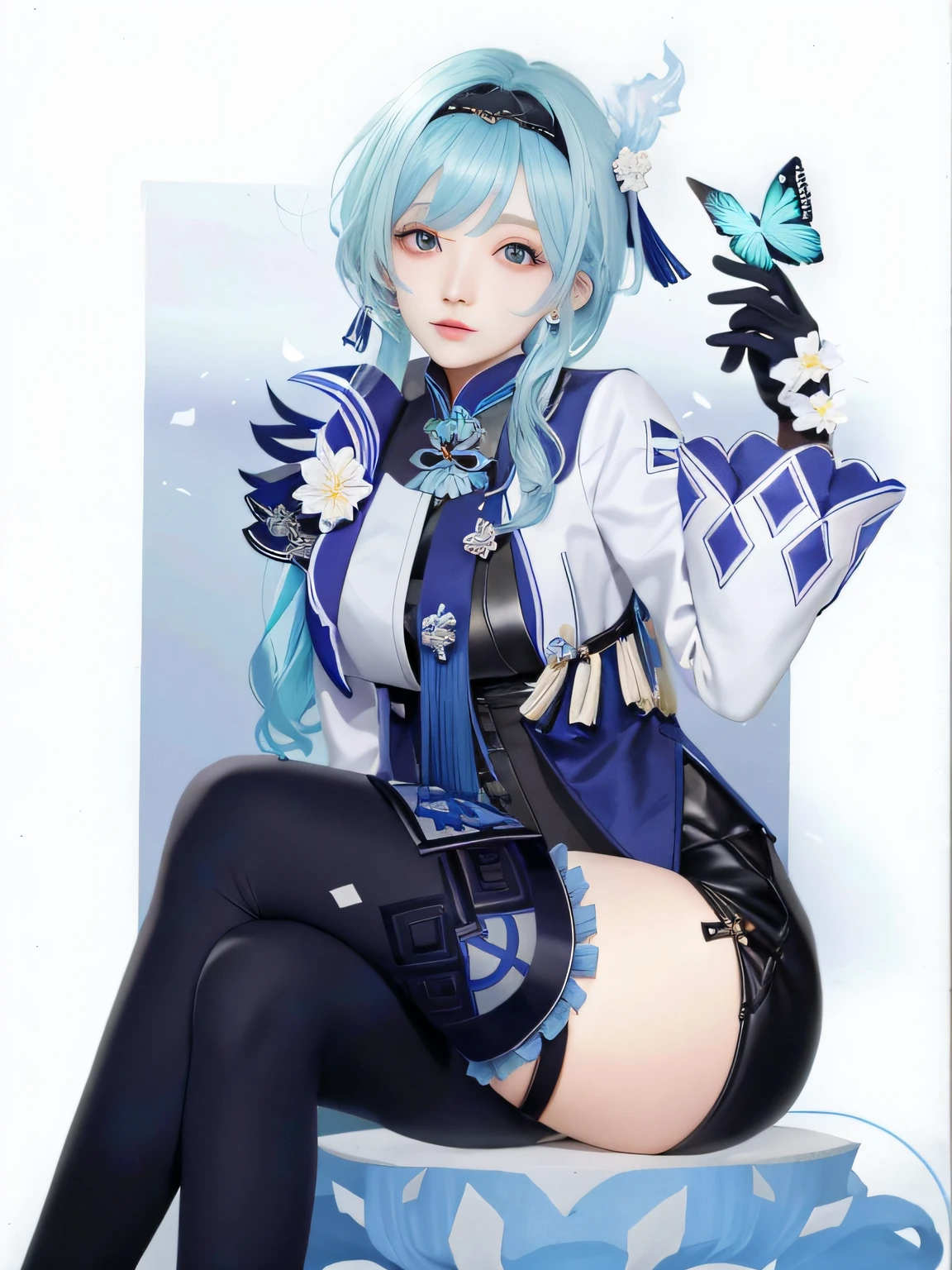 Yura in Genshin，light blue  hair，The send is clearly visible，realisticlying，k hd，16k,电影灯光，