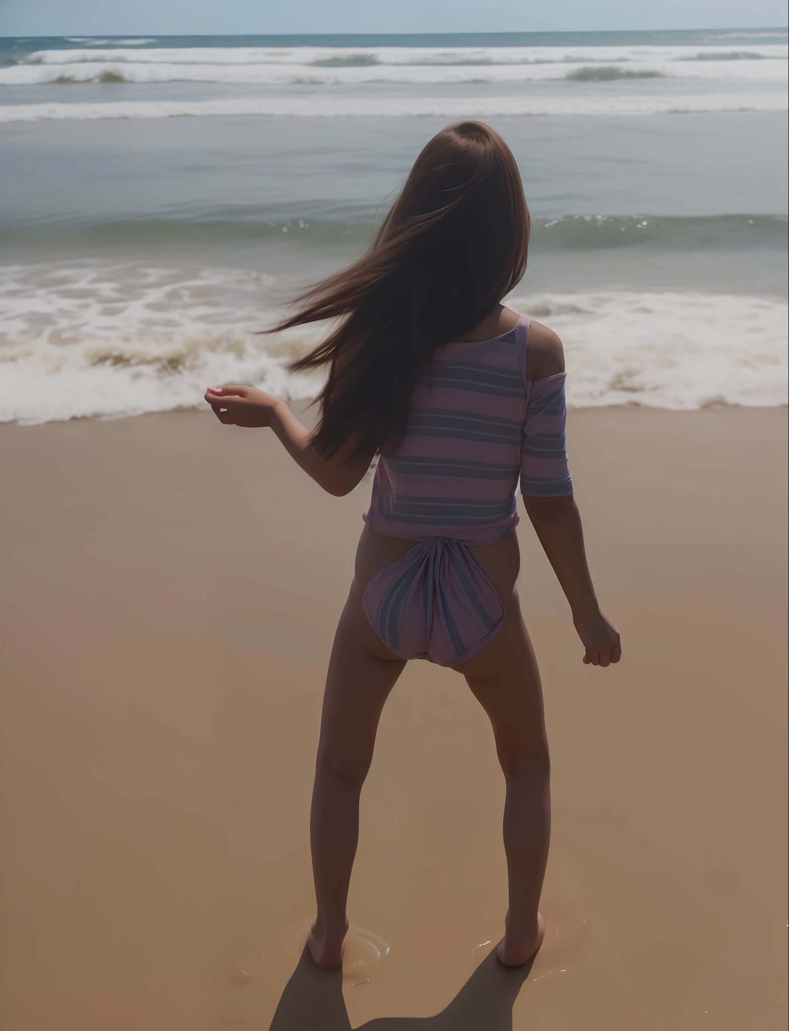 (A very cute child gets completely naked on a beach.)). ((Calcinha de seda aberta: 1.5.)). 40k, fotografia, obra-prima, melhor qualidade, fundo cinza escuro, ((1girl olhos azuis e lindos cabelos loiros claros, belo rosto, )). uma bela mulher branca com bunda grande cheia seios macios e pele branca, Poses variadas., ((Large pink areolas that stand out)). Rosto ultra-detalhado, olhos detalhados. in a crowded train station. (lamber). ((she is naked))).