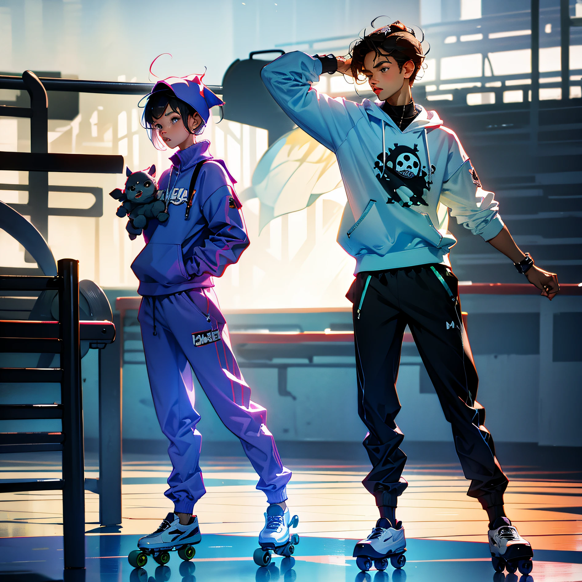 roller skating，musculature，schoolboy --auto