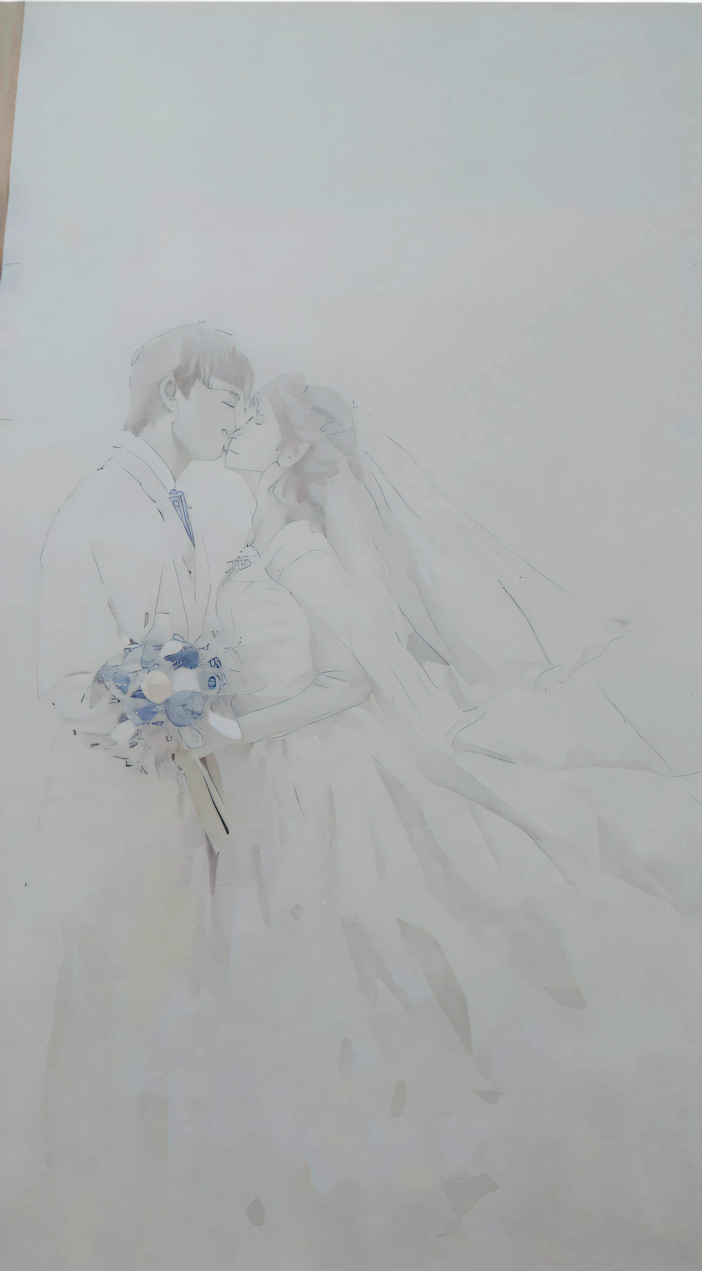 Painting of bride and groom in wedding dress, author：Uesaka Seka, author：Hiroshi Yamagata, author：Kiyochika Kobayashi, author：Iwao Takamoto, author：Yasutomo Oka, author：Nobusada Yanagawa, author：Tsuji Fujita, author：Nanmi Morikage, author：Yasutomo Oka
