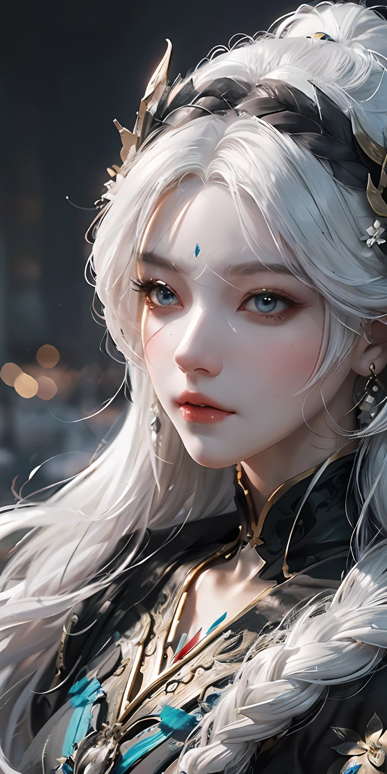 a close up of a woman with white hair and a white mask, beautiful character painting, guweiz, artwork in the style of guweiz, white haired deity, by Yang J, epic exquisite character art, stunning character art, by Fan Qi, by Wuzhun Shifan, guweiz on pixiv artstation