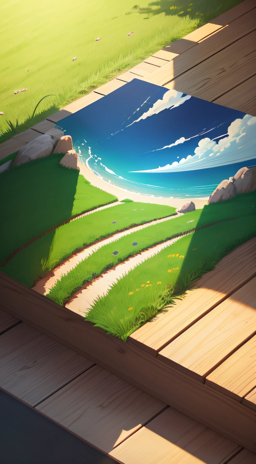 Heat rush，Solar terms，夏天，illustration，mont，grassy，Mare，poster for，Background with，water melon，Cartoony