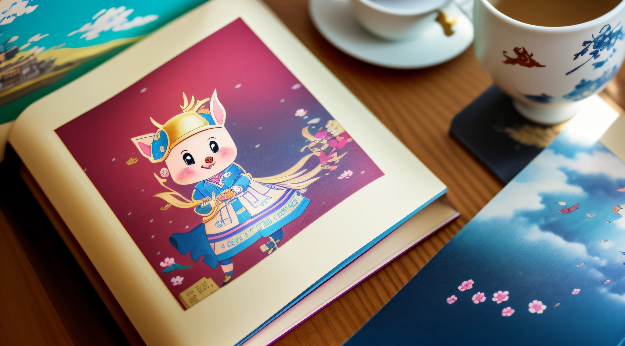 児童書、Three Little Pigs、illustratio、Illustration drawn on facing pages、masterpiece