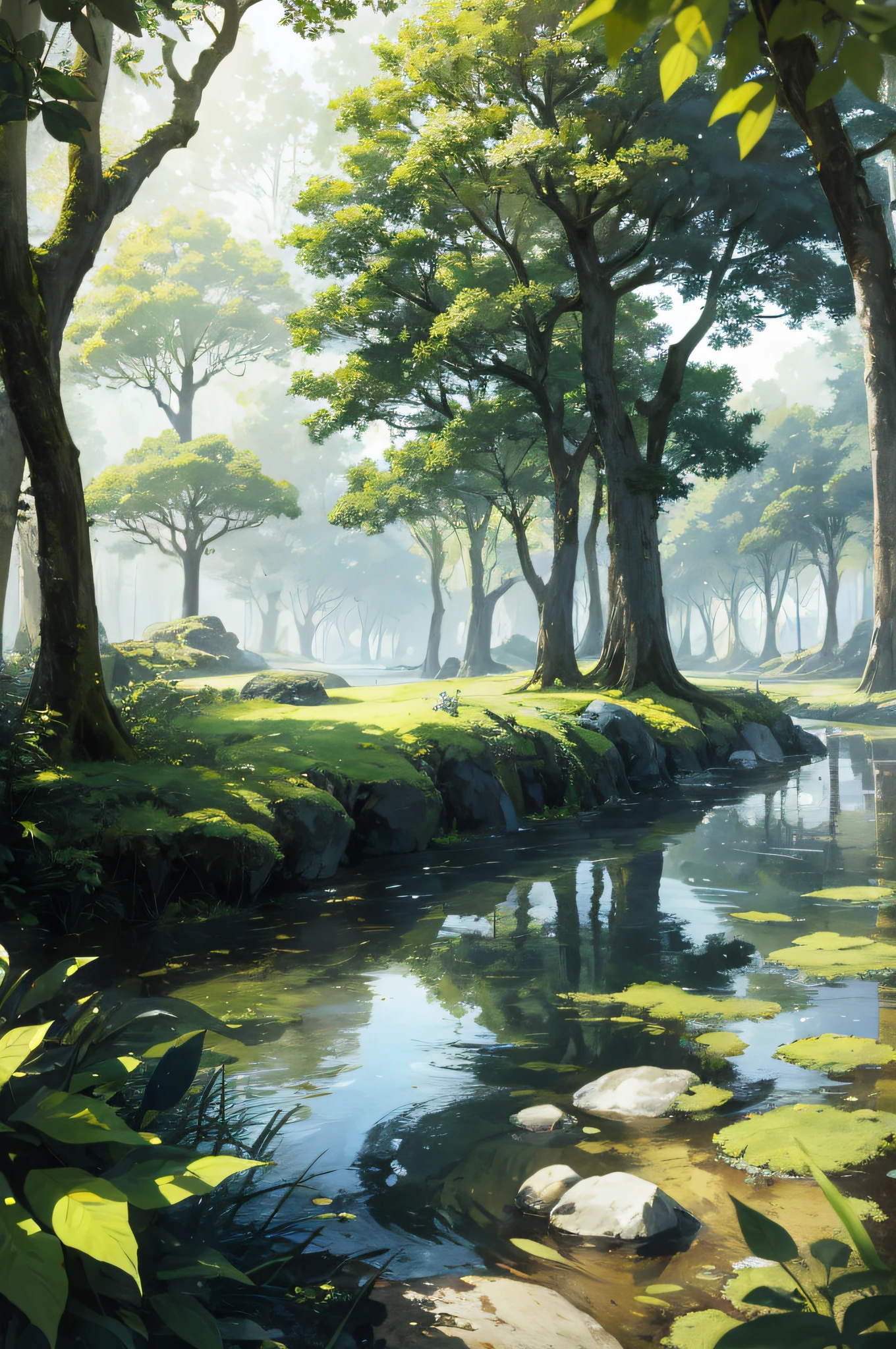 （Winters），absurderes，A high resolution，ultra - detailed，（without humans：1.5），Break，Create an image using a prism effect，Light refracts and creates colorful，A kaleidoscopic look。 Break , design an image with fisheye lens effect，Capture a wide field of view with a unique curved perspective。 Break，Capture forest trails，Towering trees，Dappled sunlight，Tranquil natural beauty。