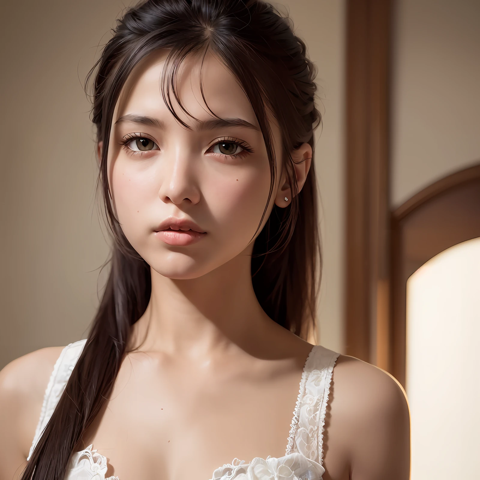 8K, RAW photo, (Best quality, Masterpiece, intricately details: 1.4), (Realistic, Photorealistic: 1.3), 1girll,30 age old,Avatar photo,Simple white background