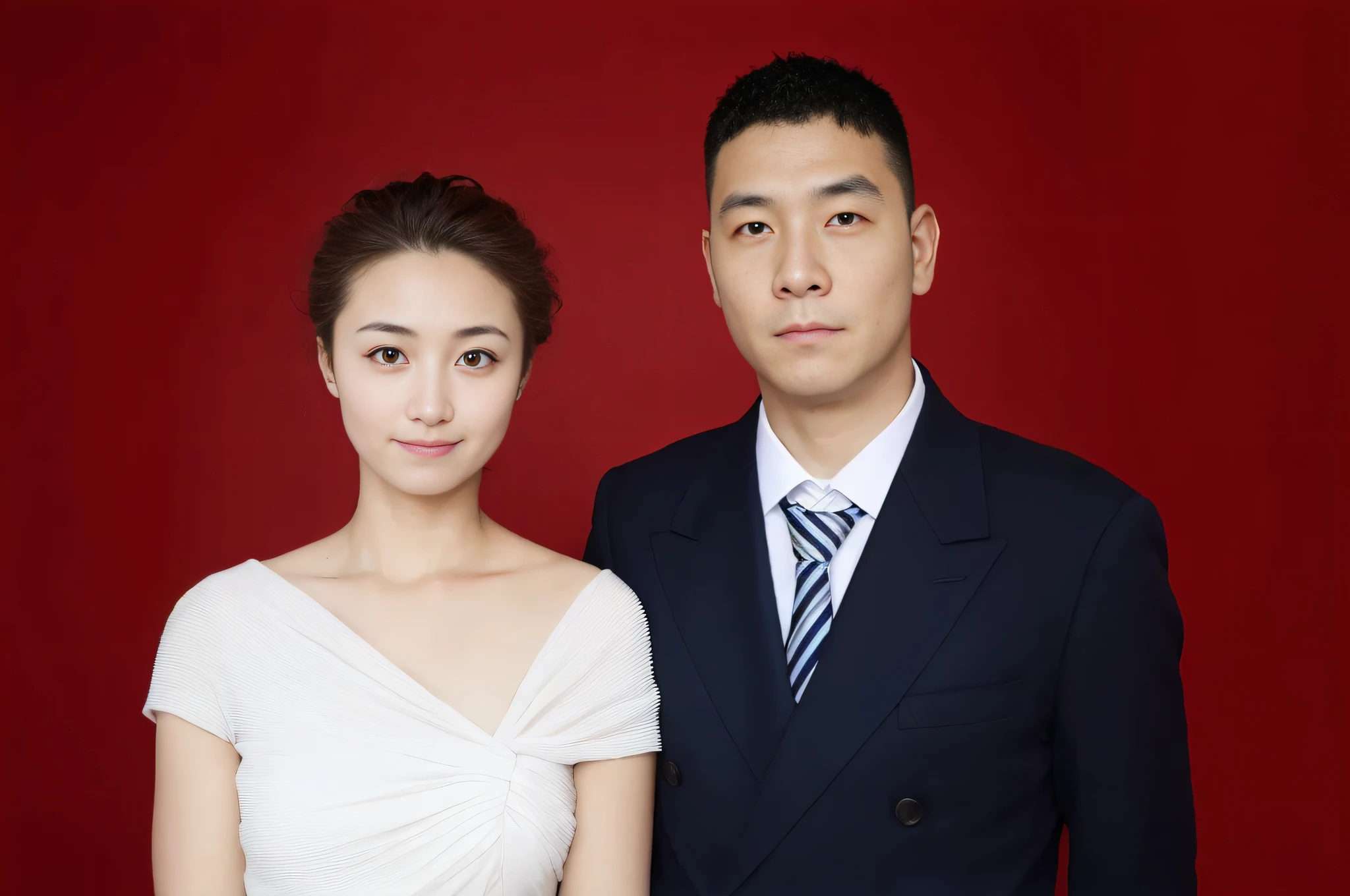 Couples standing side by side,Marriage registration photo