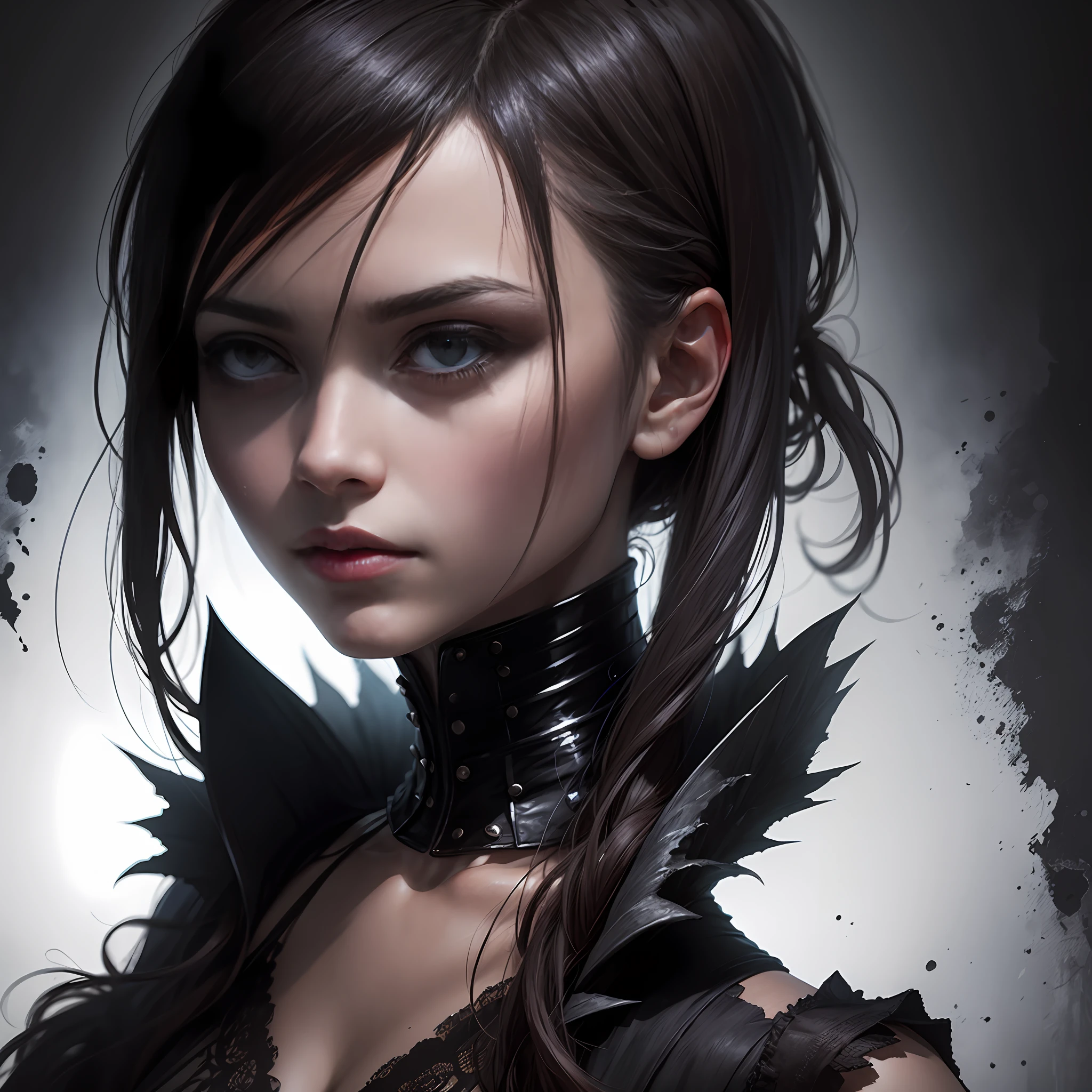 Portrait of a horror woman on a dark ominous background --auto