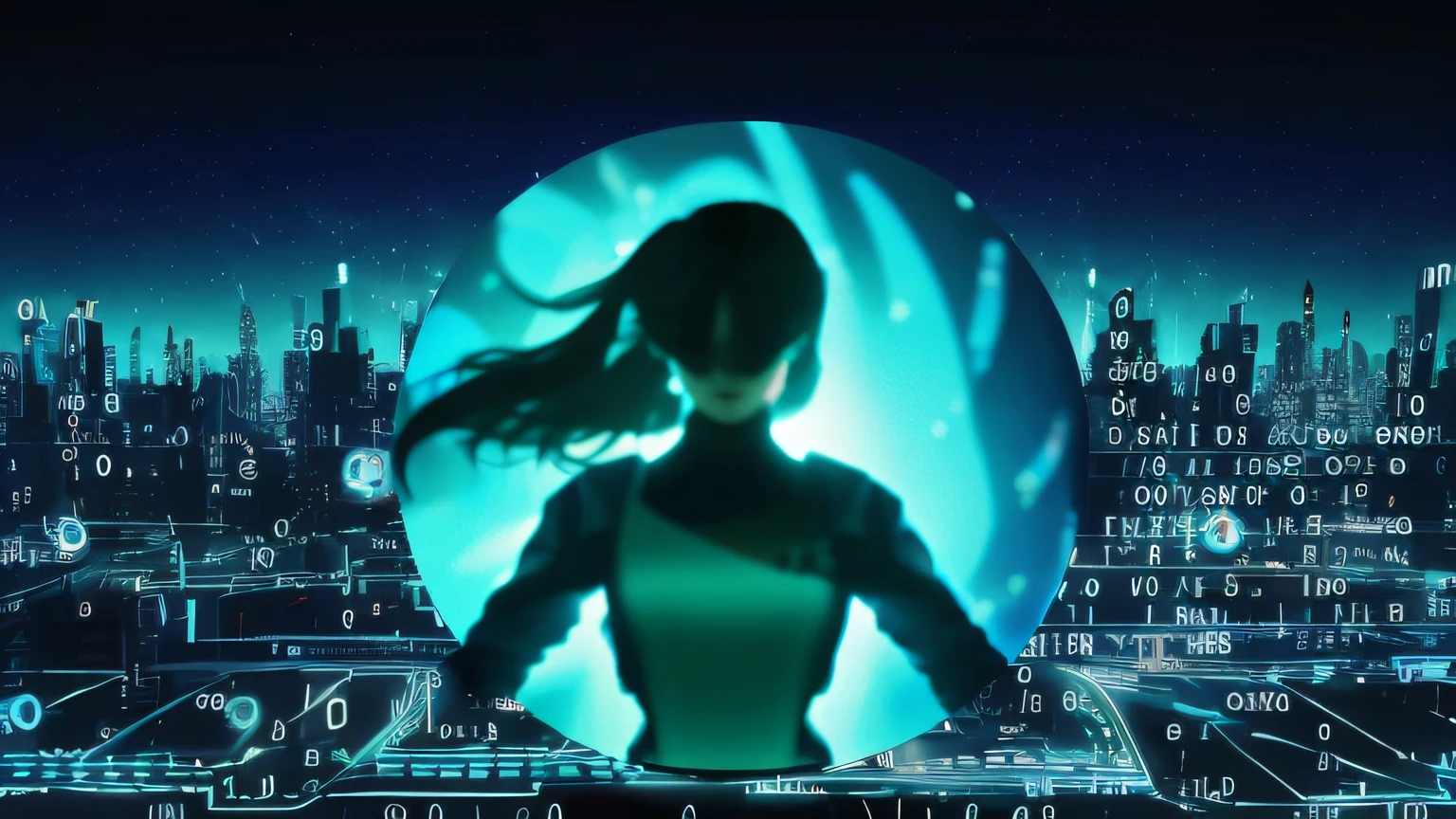 The image of a woman in the futuristic city of Aradd,and the background is an urban landscape, the encrypted metaverse, hologram hovering around her, deeper into the metaverse we go, your personal data avatar, beauty woman in holograms, data holograms, computers and holograms, surreal cyberspace, large cyberarrays data holograms, Digital art, Digital art