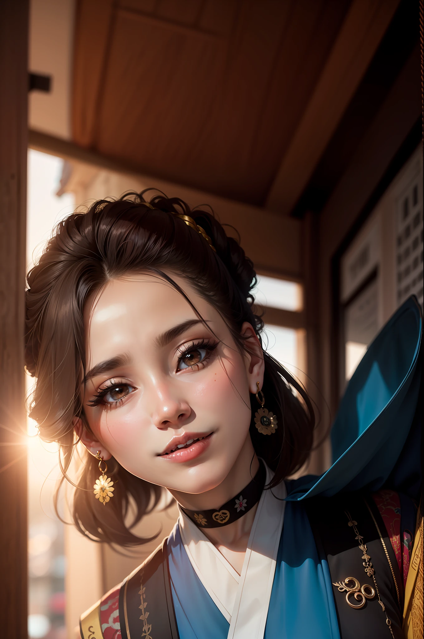 delicate, masterpiece, beautiful detailed, colourful, finely detailed,detailed lips, intricate details, (1 woman:1.1), (a gorgeous beautiful 30 age years old sexy korean woman:1.1),(kpop idol, korean mixed), (tied hair:1.1), (50mm Sigma f/1.4 ZEISS lens, F1.4, 1/800s, ISO 100, photograpy:1.1), large breast,(photorealistic:1.1), solo, looking_at_viewer, tall female, ,happy smile, from_front, earrings, slim_legs, skinny, thigh_gap, model, lens flare, choker,(hanbok+see-through silhouette, wedge heels:1.3), korean commentary, korean_street, korean_traditional_house,1boy,, squatting cowgirl position, vaginal, pov,